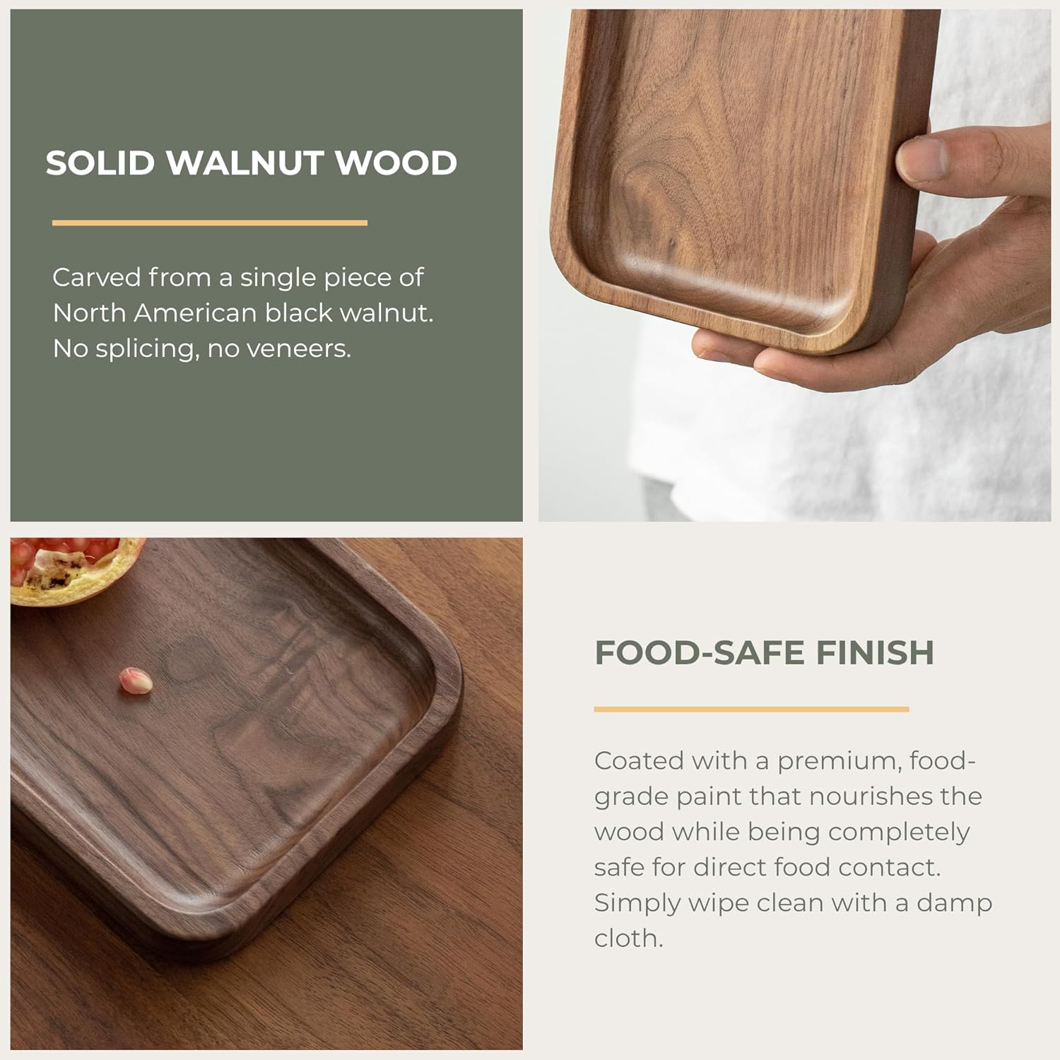 Walnut Serving Tray / 11.8 x 5