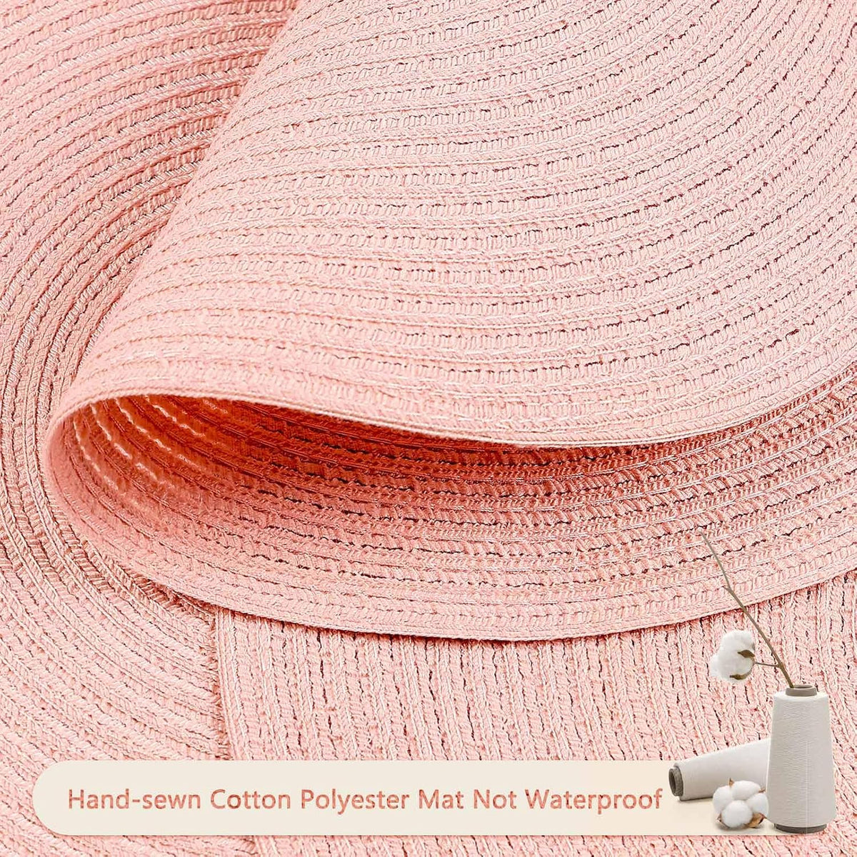 FunWheat Round Braided Placemats Set of 8 Place mats for Dining Tables Woven Heat Resistant Table Mats 15 inch