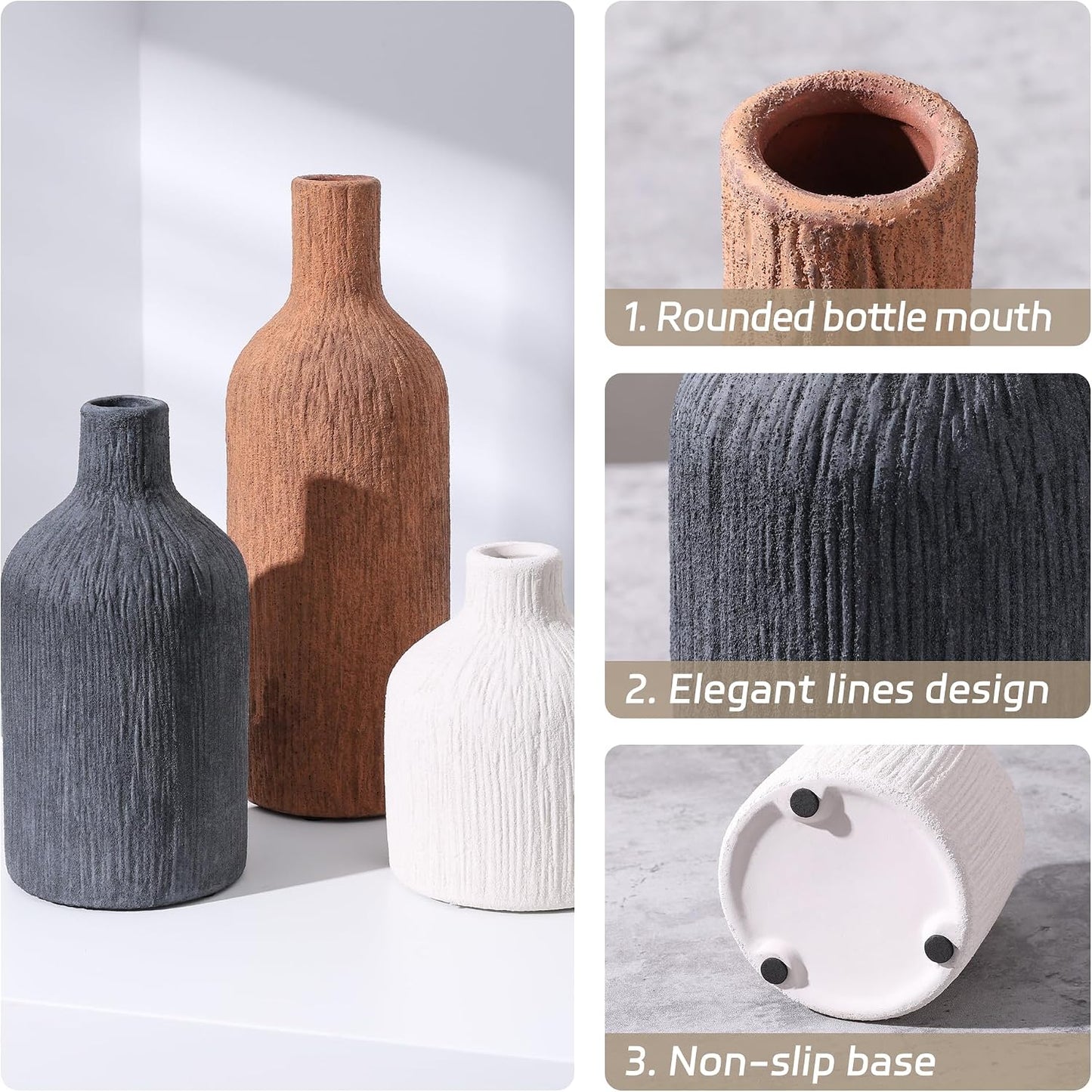 Ceramic Vase Set / G / Set of 3