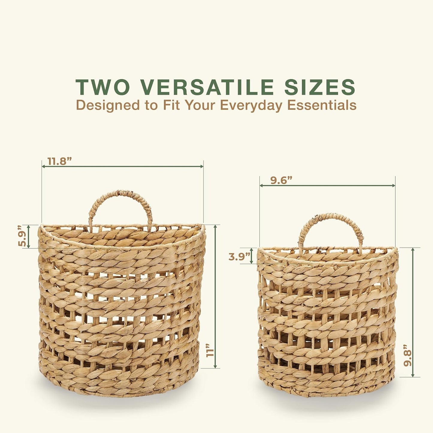 Woven Wall Baskets for Storage / Set of 2