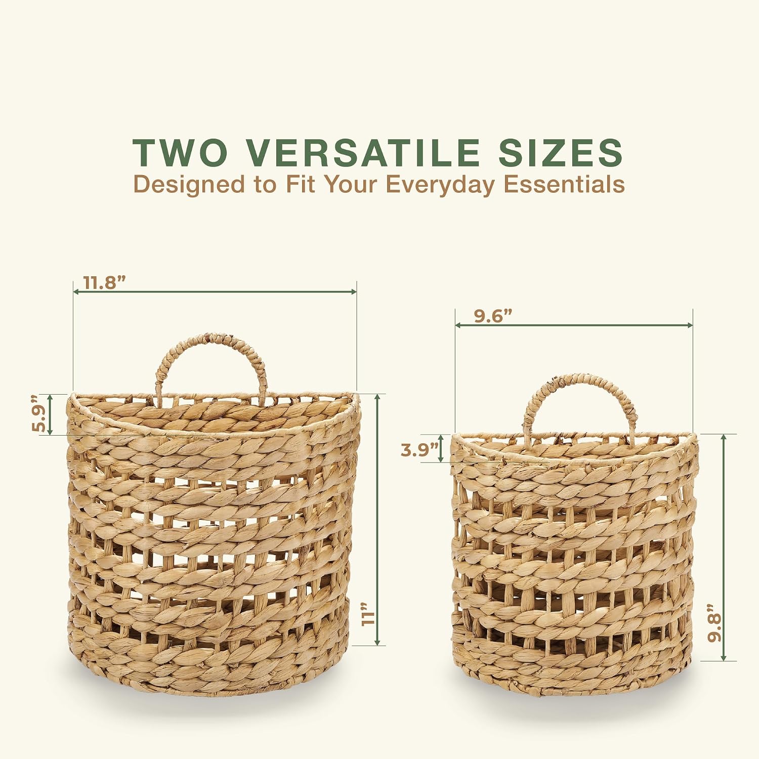 Woven Wall Baskets for Storage / Set of 2