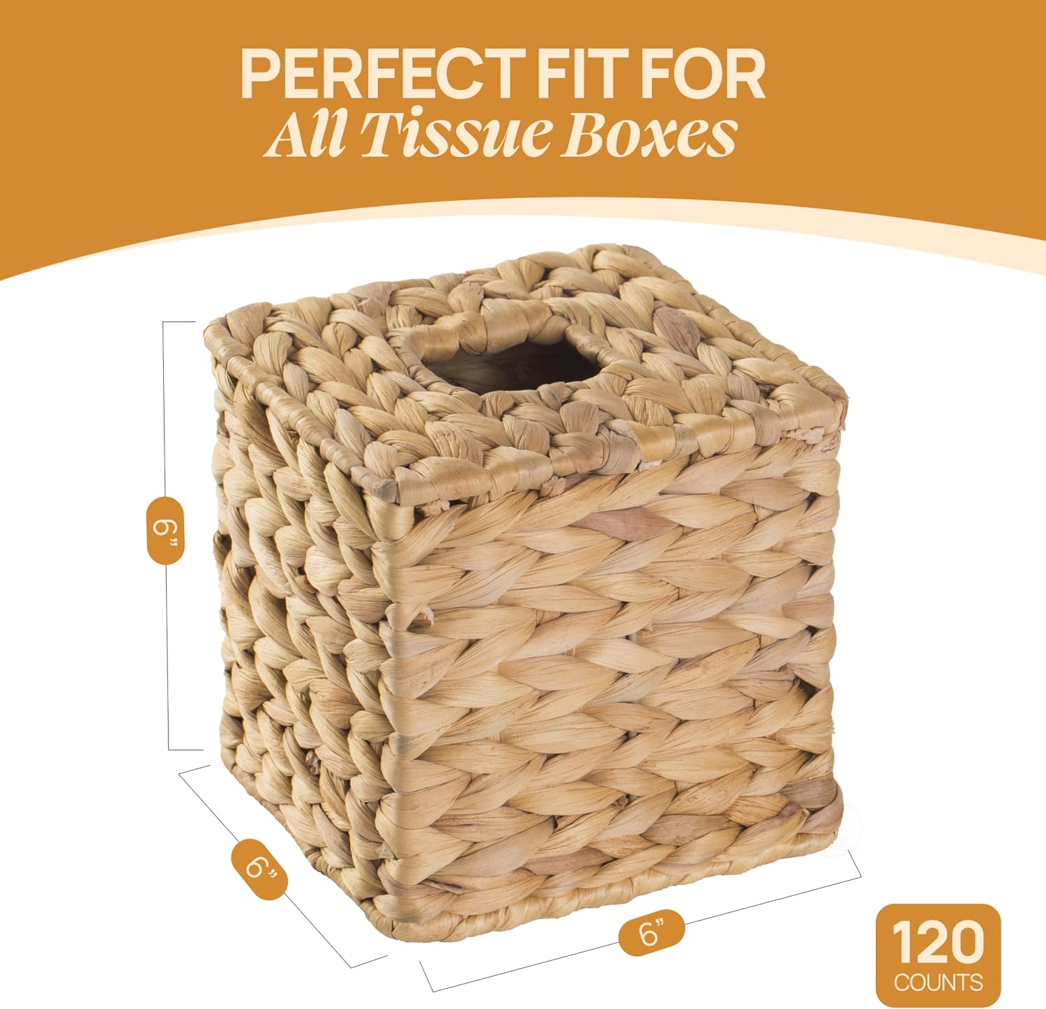 Rattan Woven Tissue Box Holder / Square