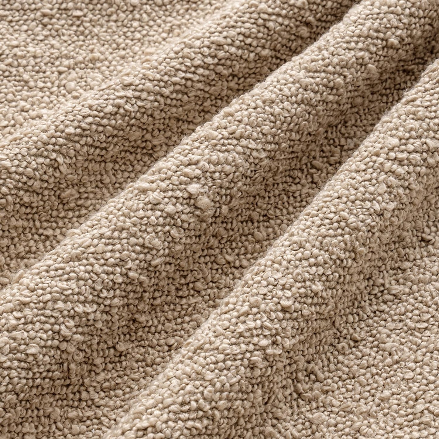 Decorative Textured Boucle Throw Pillow Covers Accent Solid Pillow / 18 x 18 / Camel / Set of 4
