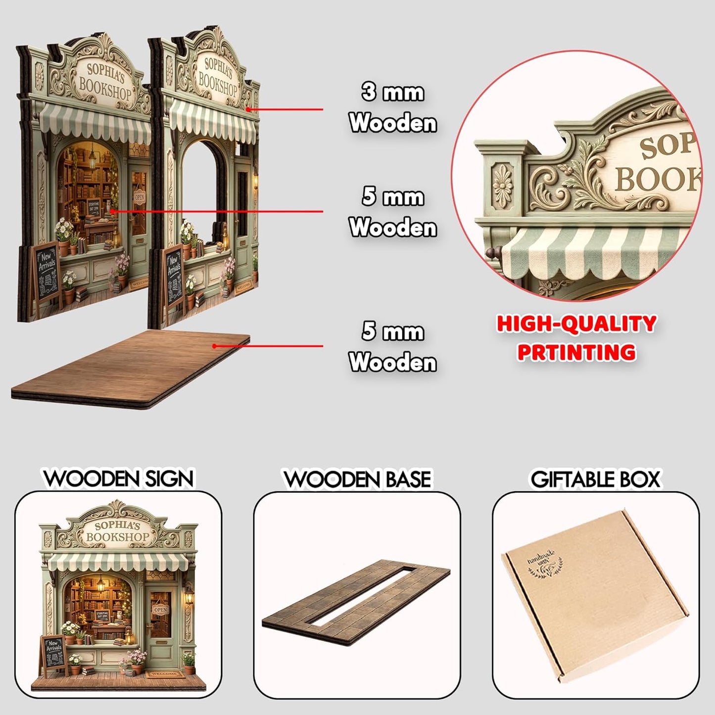 Custom Book Nook Bookshop Display / Book Nook 7