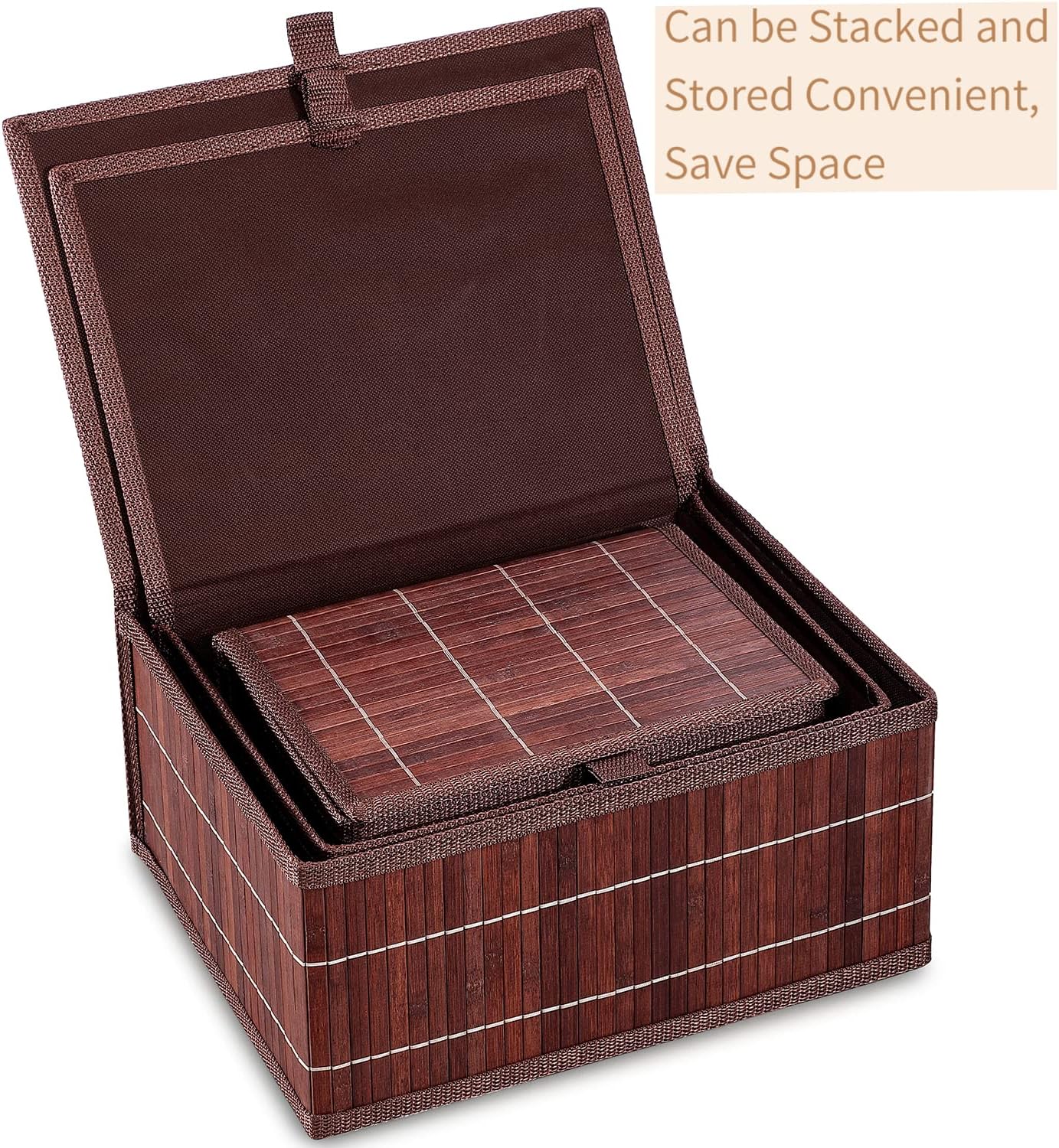 Woven Lined Storage Basket / Retro Brown / Set of 3