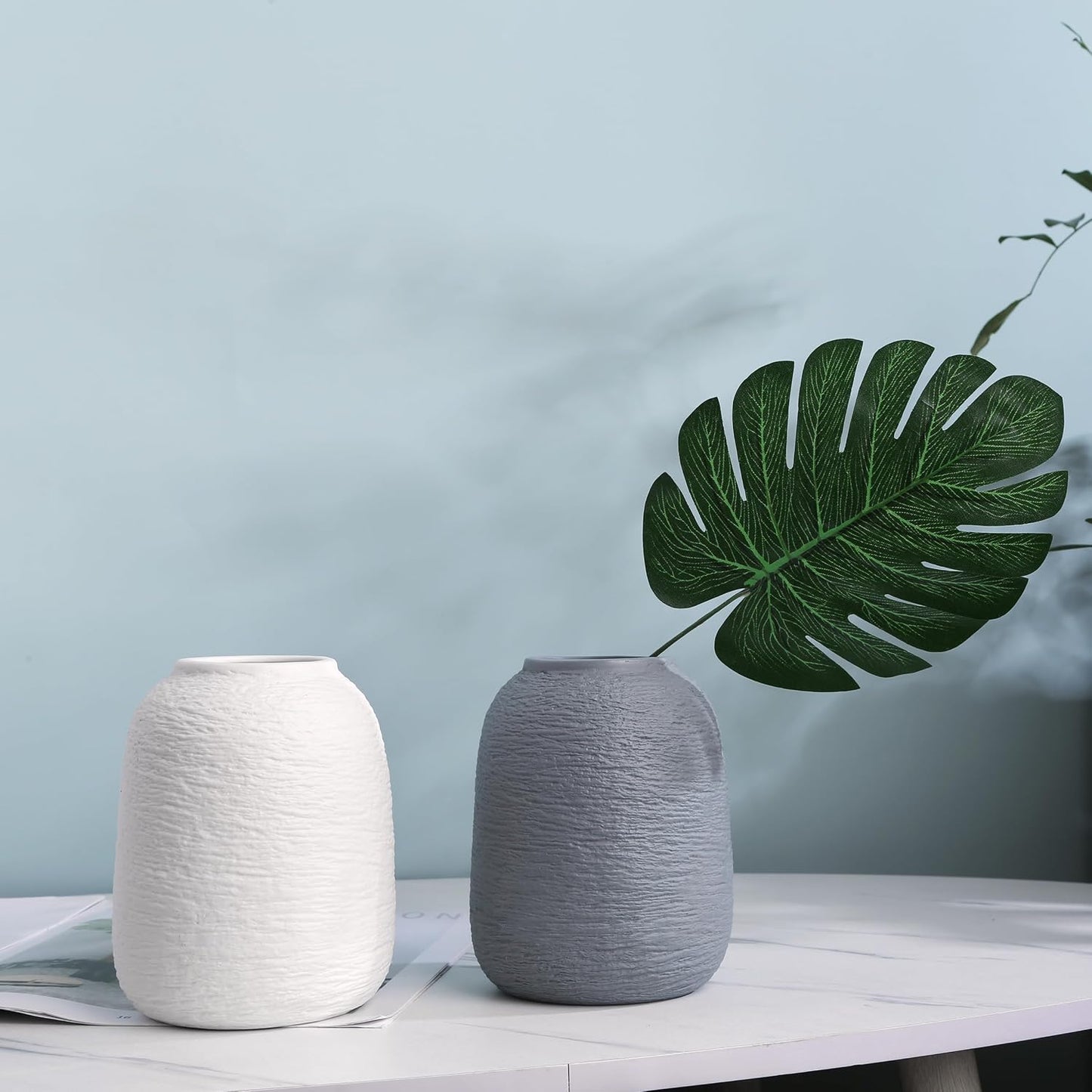 Grey Ceramic Vases / Grey Blue
