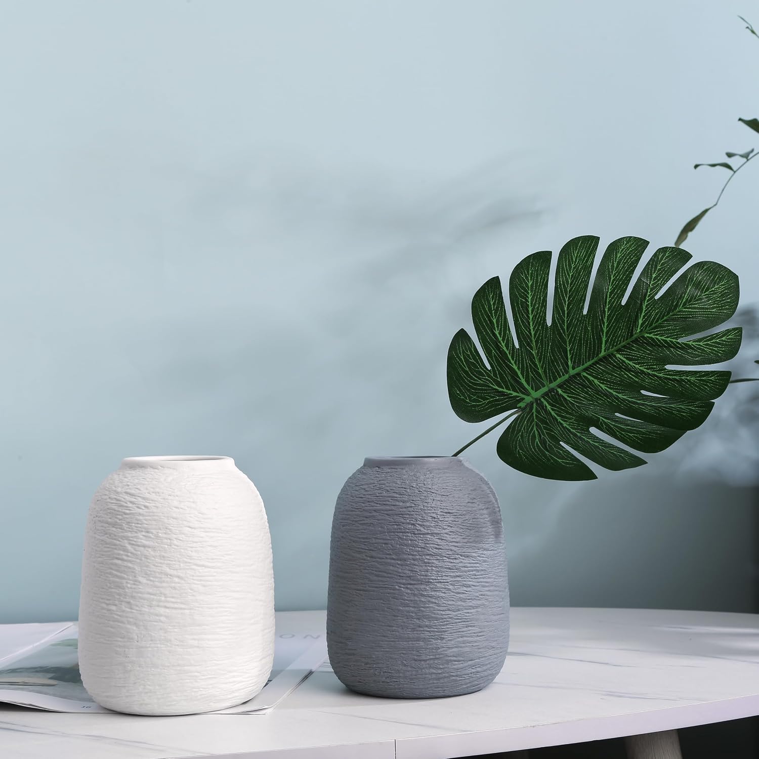 Grey Ceramic Vases / Grey Blue