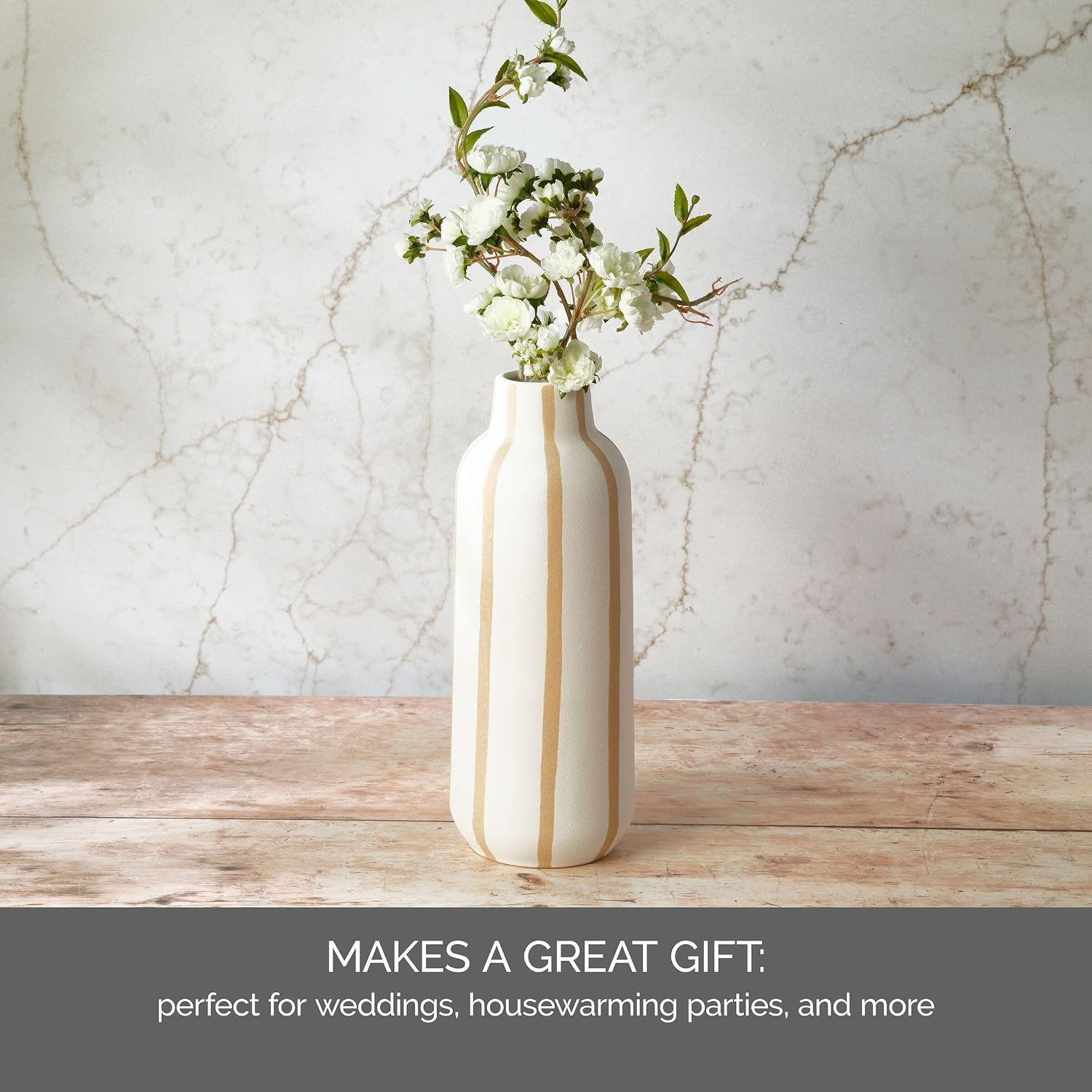 Tall Ceramic Vase / Multicolored / 13 Inch