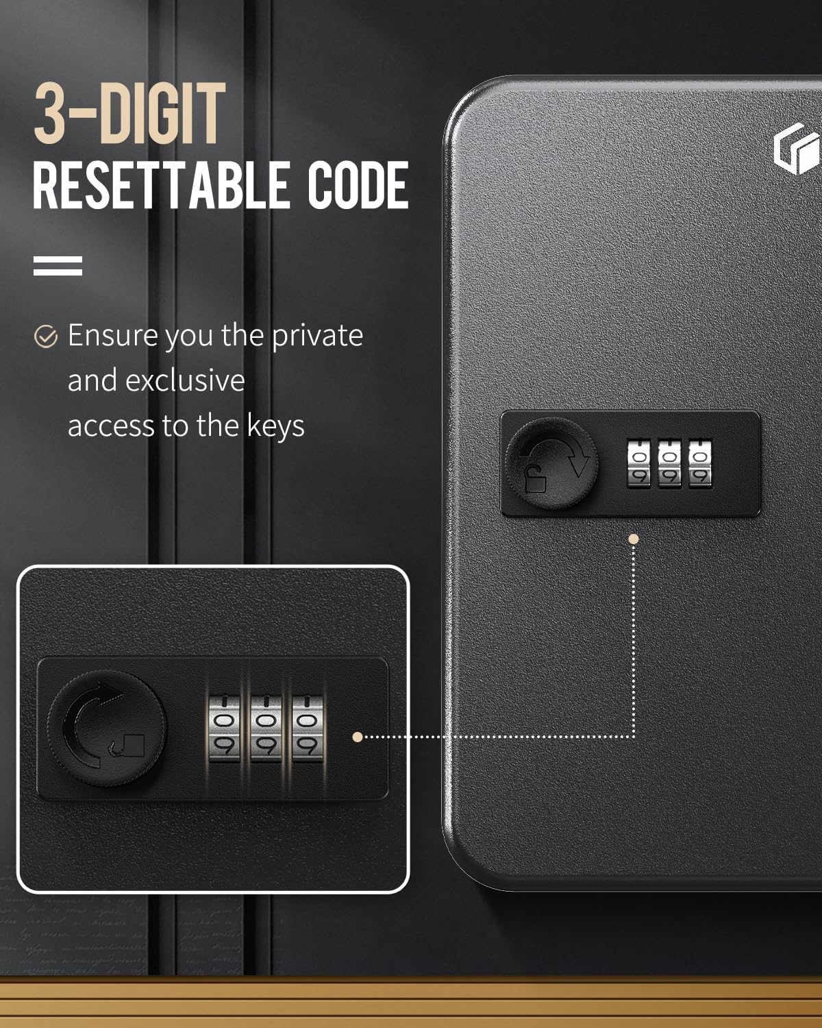 20 Position Key Cabinet / Black / 20 Keys