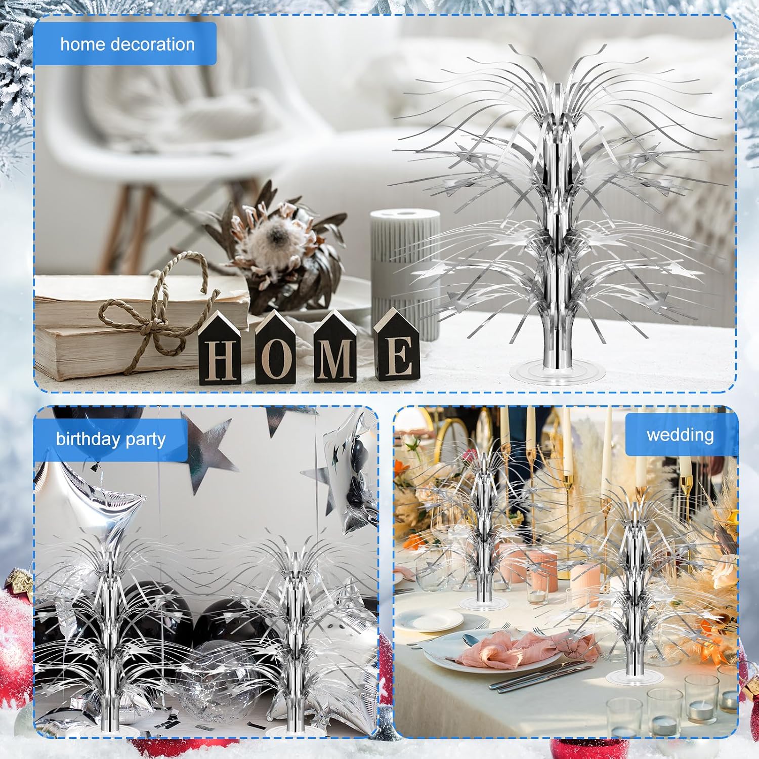 Centerpieces / Silver / Set of 6
