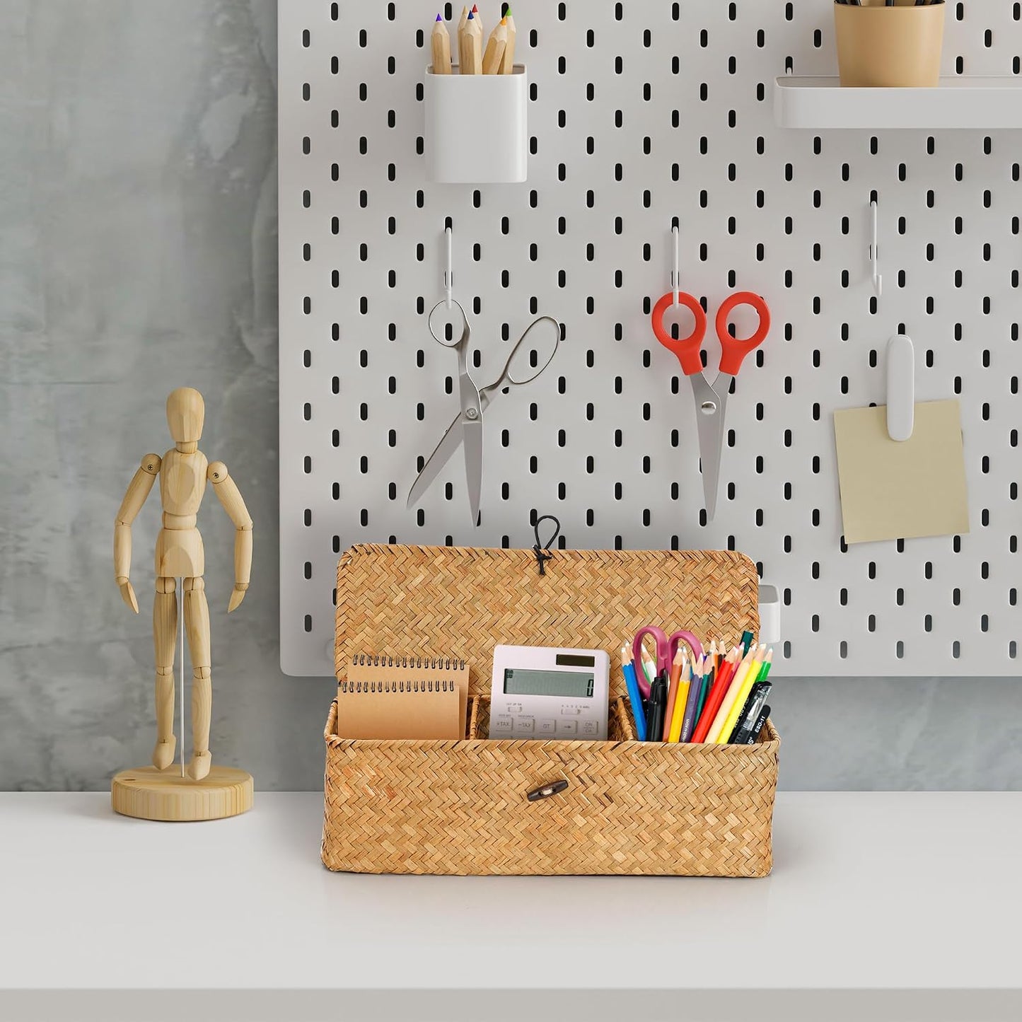 3 Compartment Storage Woven Basket