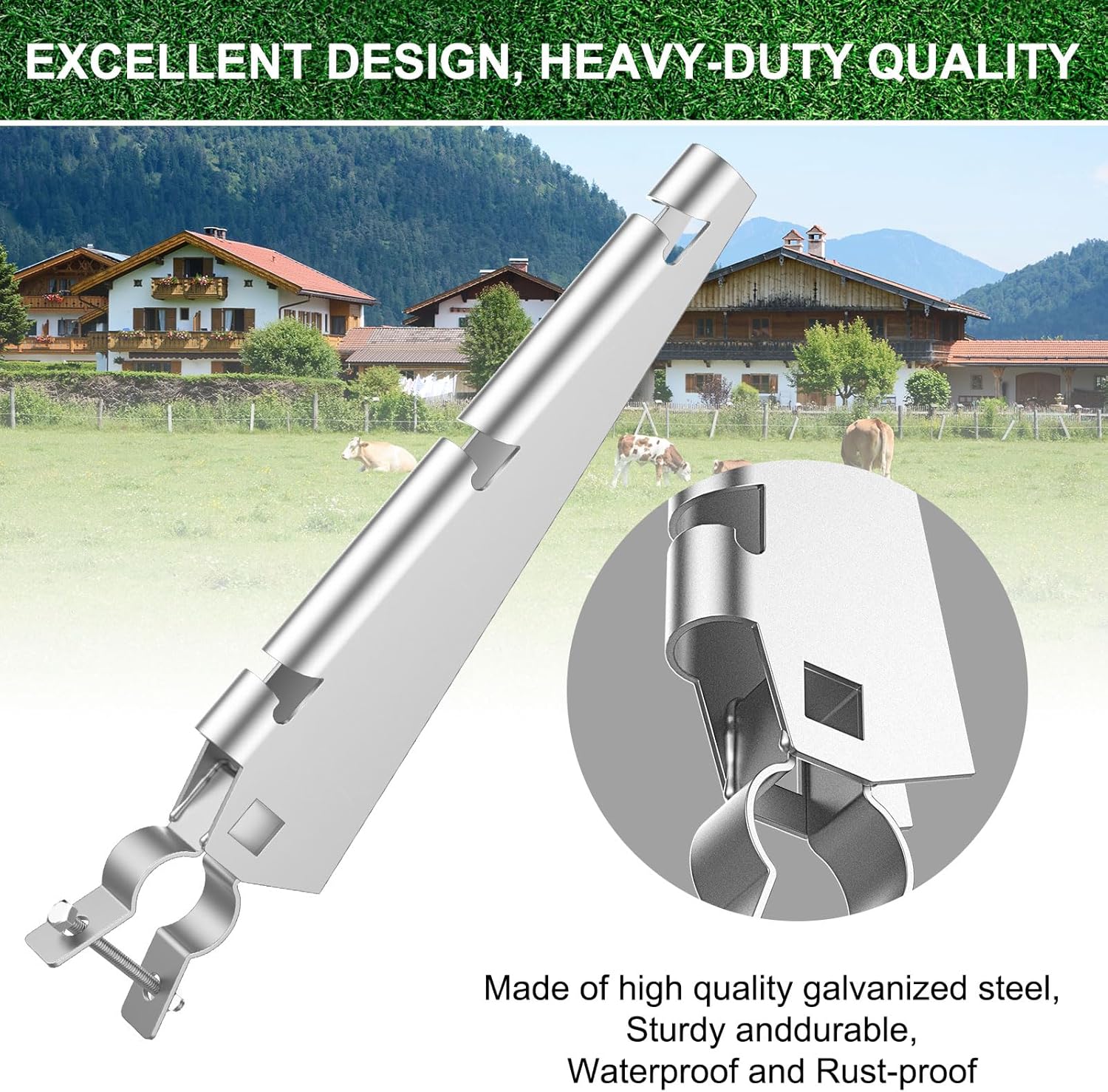Galvanized Steel Fence Height Extender / 1-3/8 / Set of 10