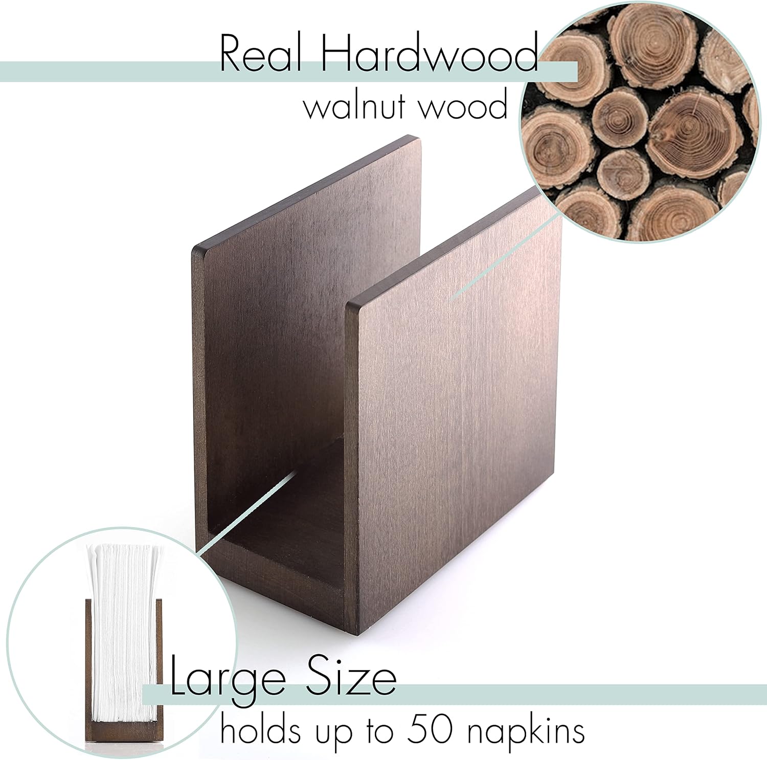 Wooden Farmhouse Napkin Holders / Brown