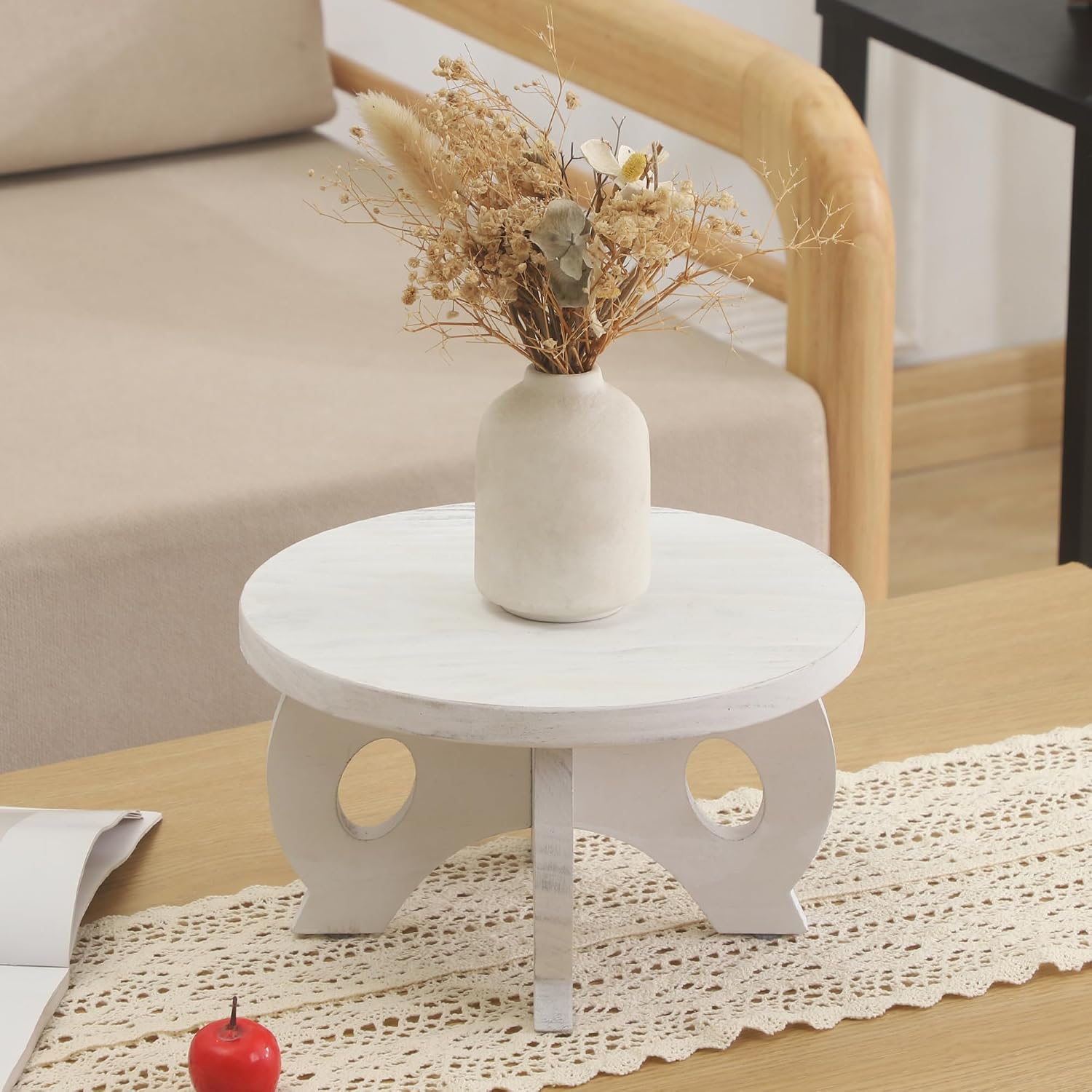 Small Plant Stand Kitchen Display Stand 10 inch Plant Holder Plant Stool Round Stand Risers Farmhouse Rustic Balcony