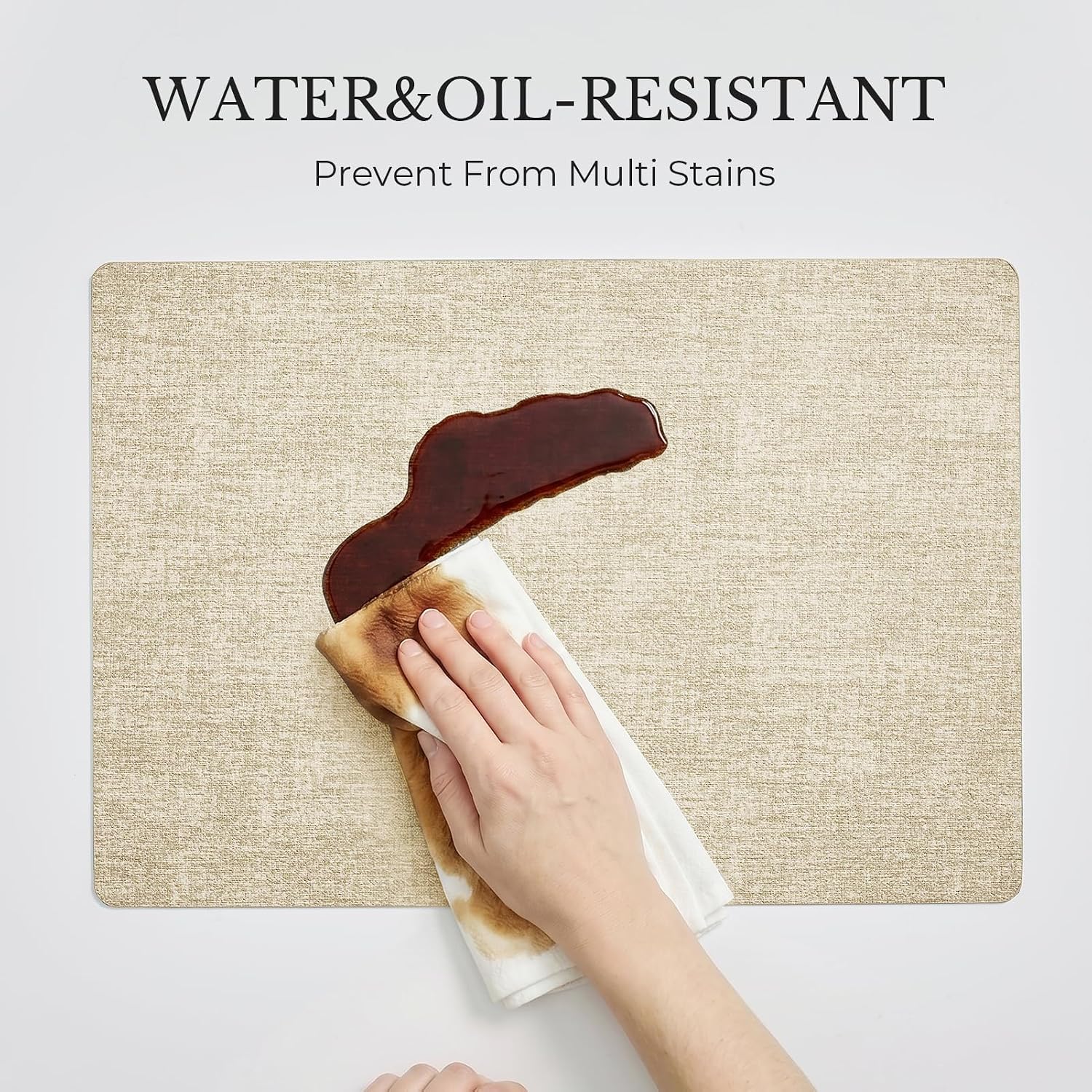 Romanstile Vinyl Placemats Set of 8, Reversible Faux Leather Heat Resistant Wipeable Table Mats, Waterproof Washable