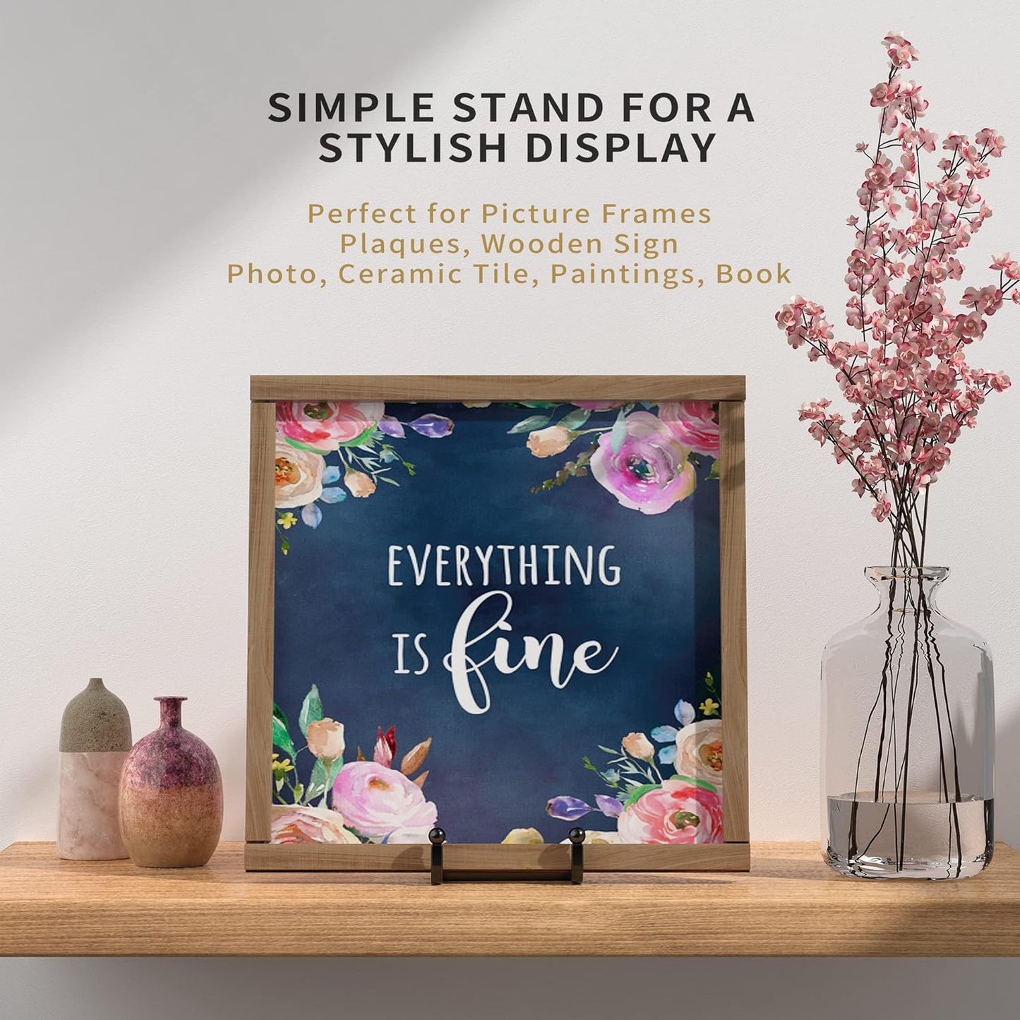 Metal Square Wire Plate Holder Display Stand + Picture Frame Stand / 6 Inch / Set of 4