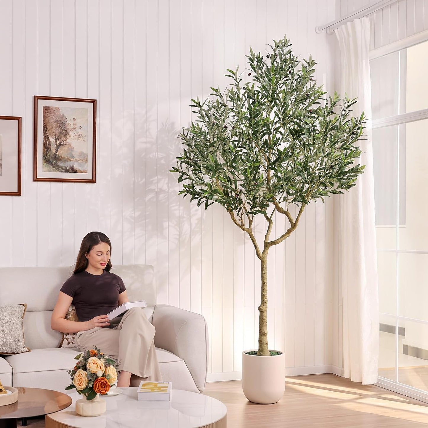 Potted Large Artificial Plants Indoor / 8ft / 8 Inch