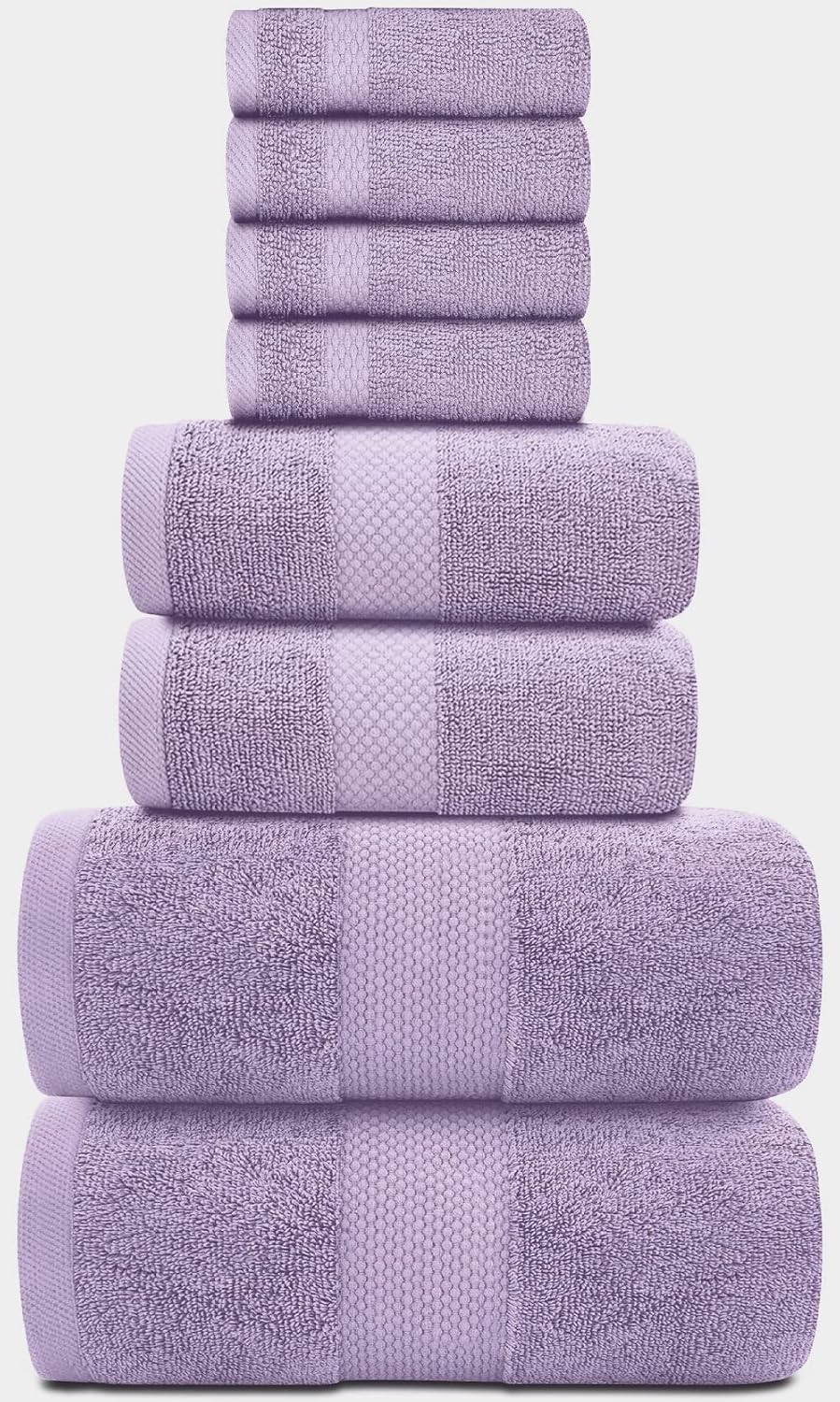 White Classic Luxury Bath Towel Set of 8 Pieces - 100% Turkish Cotton Highly Absorbent Towels for Bathroom, 2 Luxury