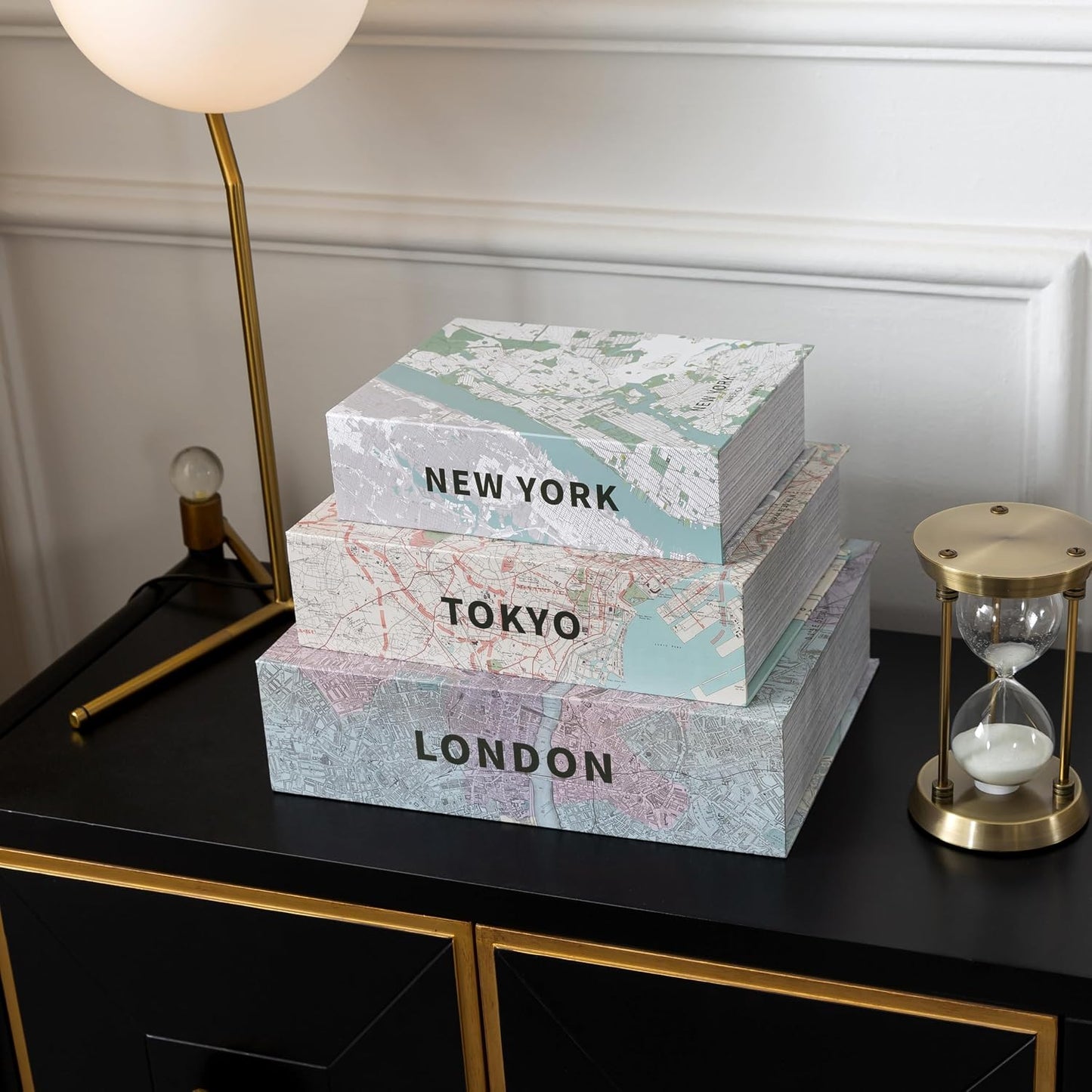 Faux Book Boxes for Storage / Set of 3