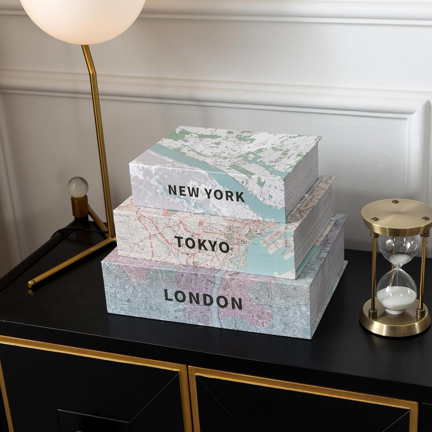 Faux Book Boxes for Storage / Set of 3
