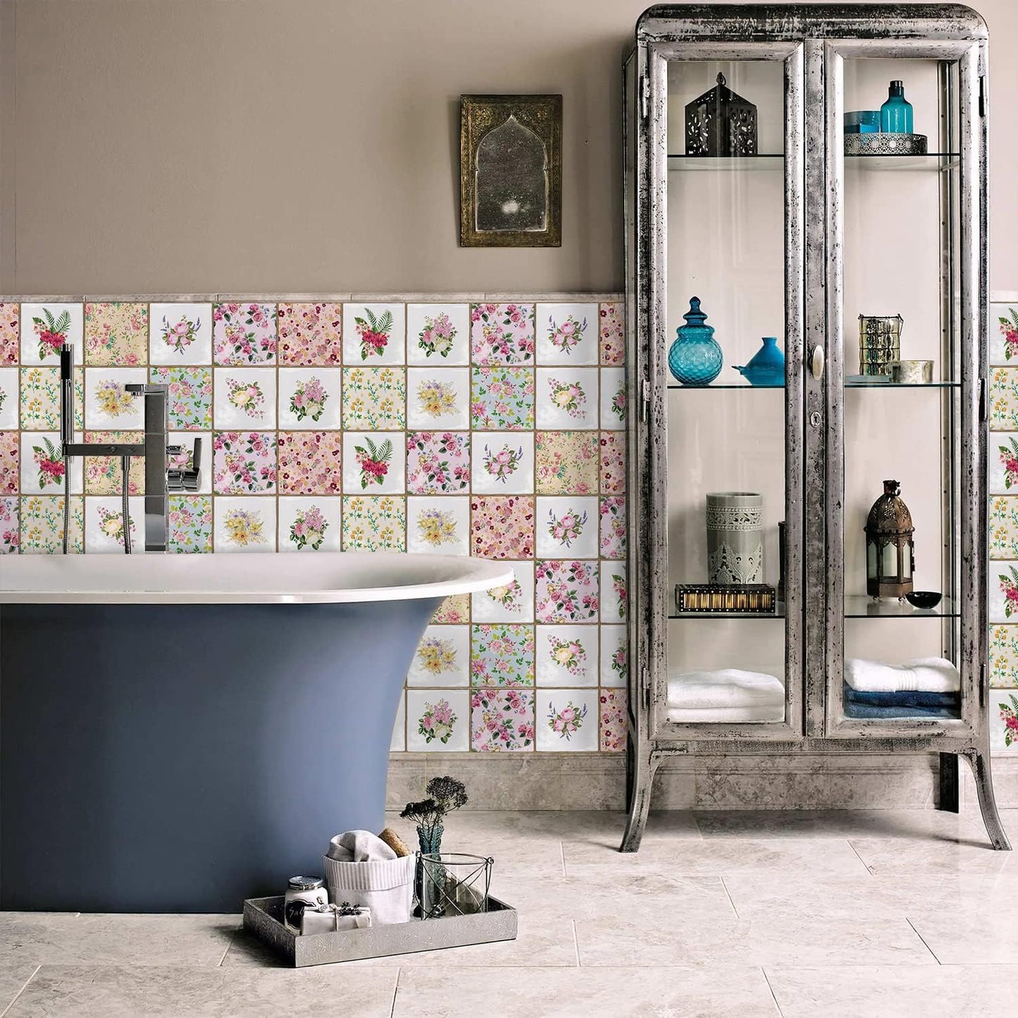 Self-Adhesive Wall Tile Transfers Backsplash Sticker Decal / T038 / Set of 30