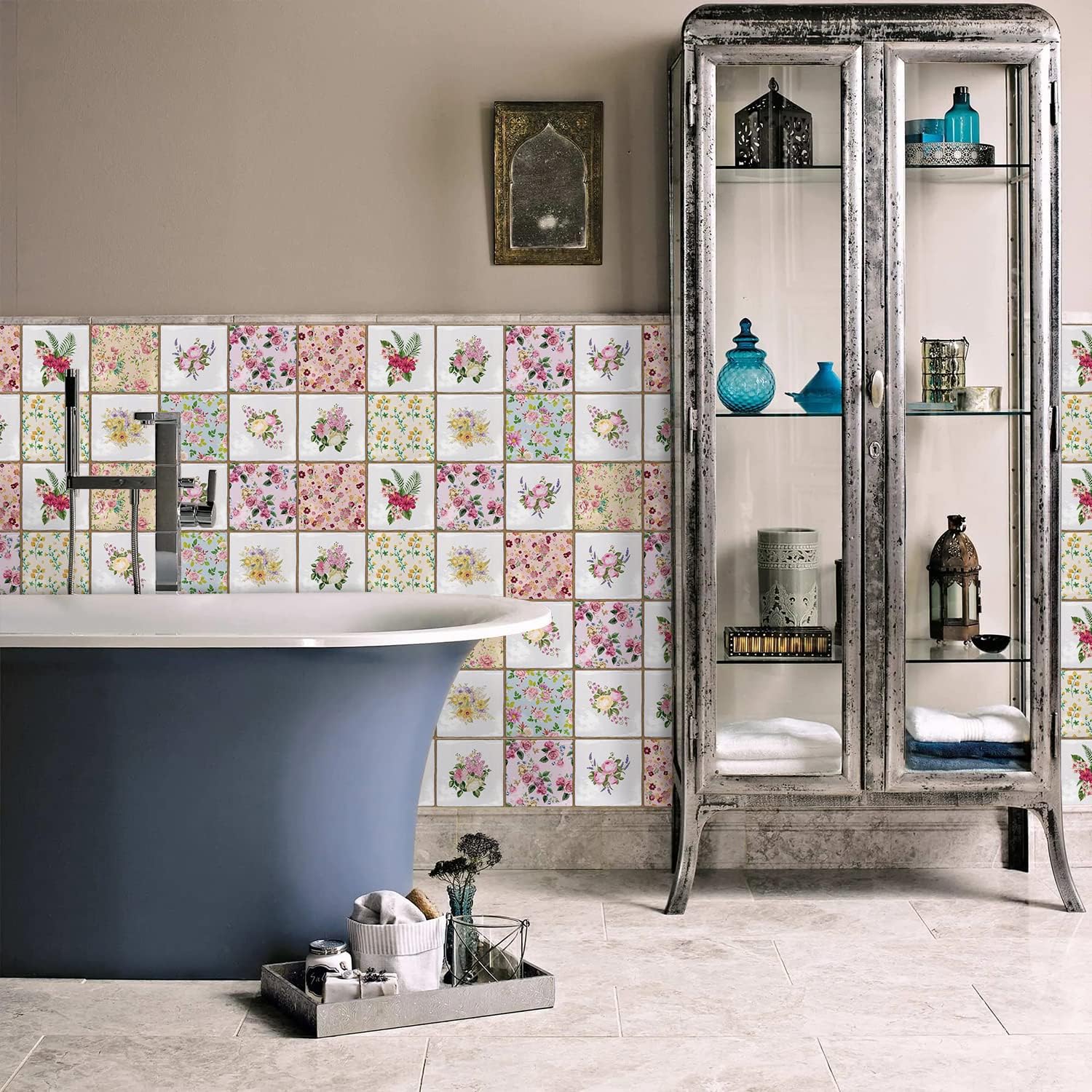 Self-Adhesive Wall Tile Transfers Backsplash Sticker Decal / T038 / Set of 30