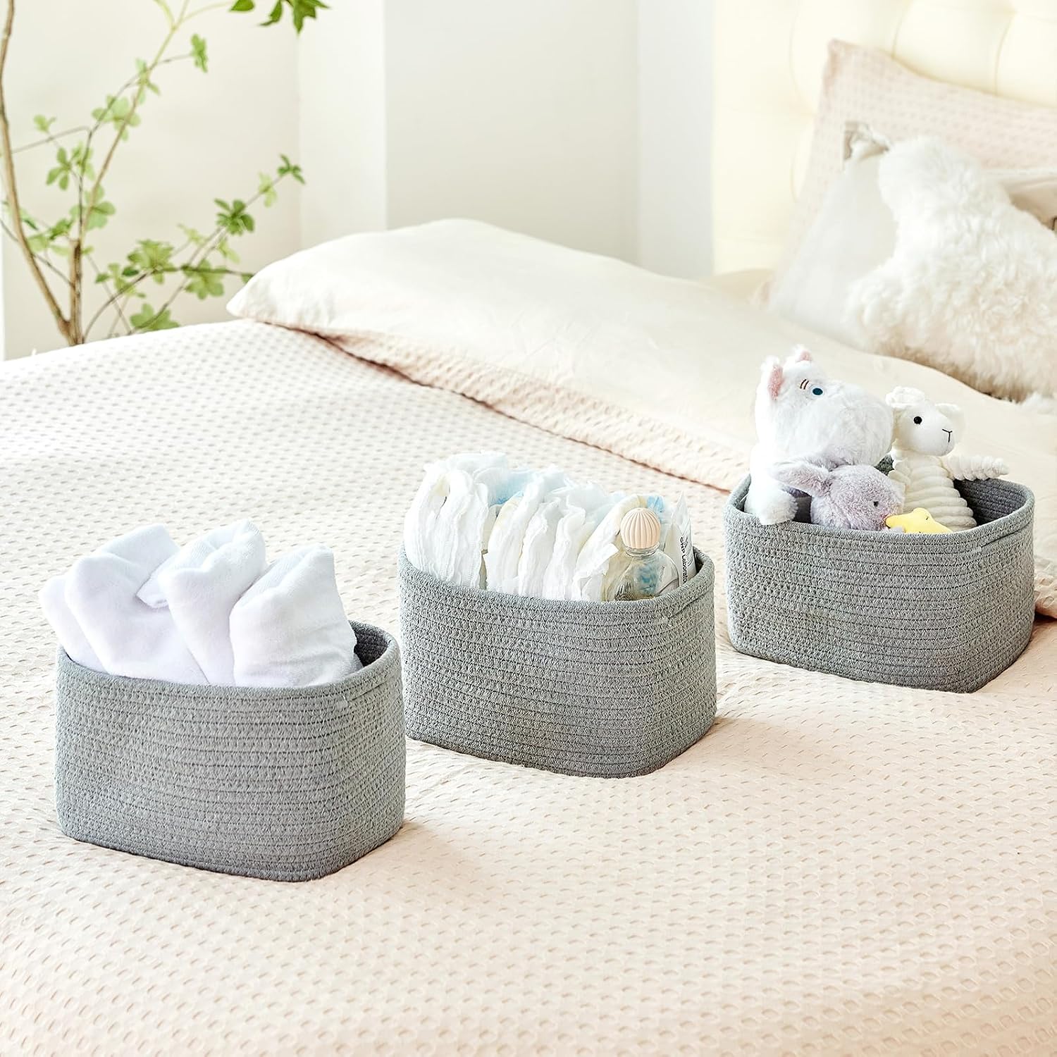 Bathroom Storage Basket / Grey / 10.6 x 6.7 x 6.7