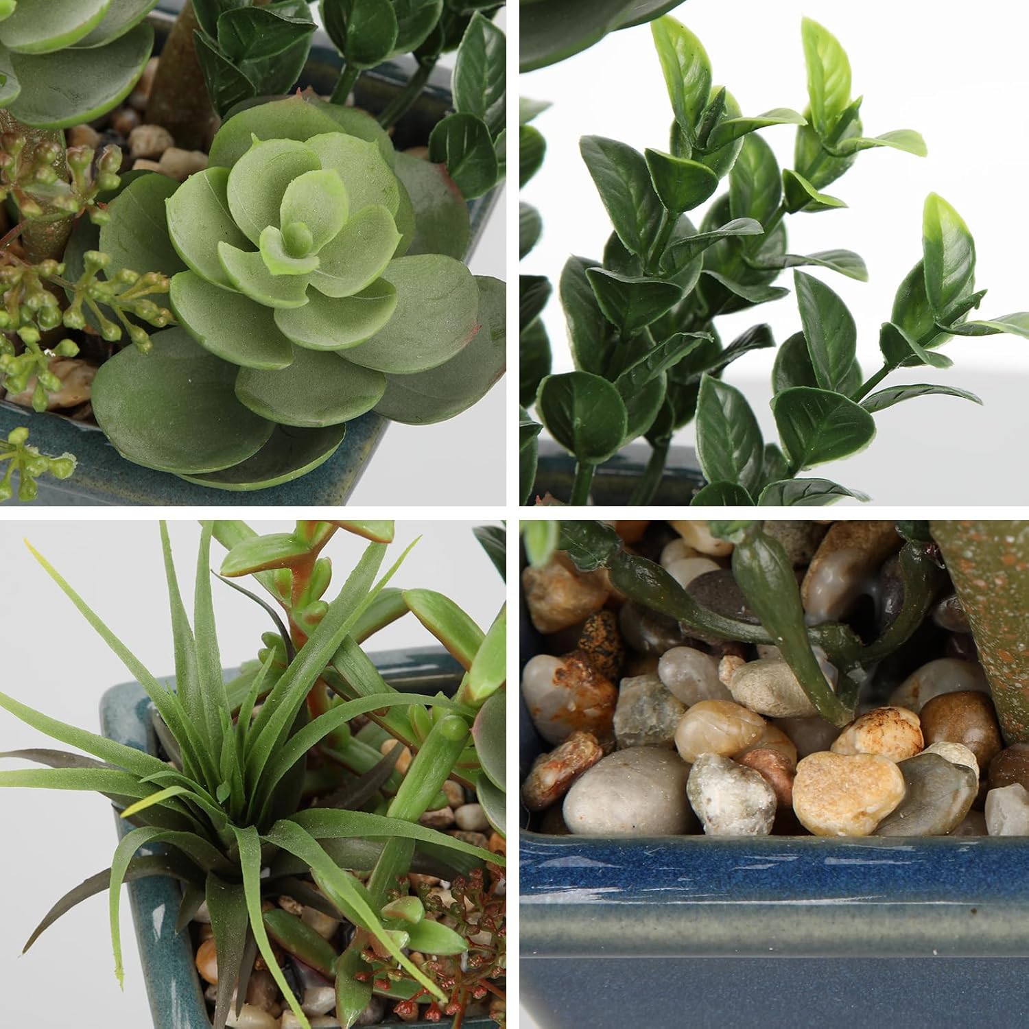 Small Faux Plant Assorted Fake Succulents Plants / Blue