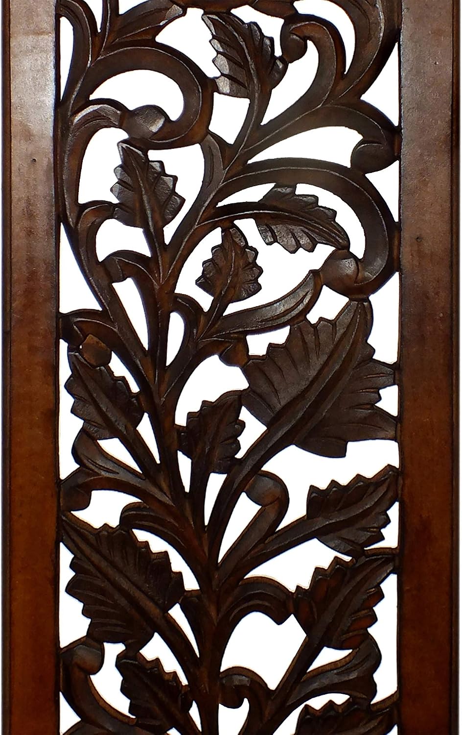 Benjara Hand Crafted Mango Wood Wall Panel / 12"L x 1"W / Brown