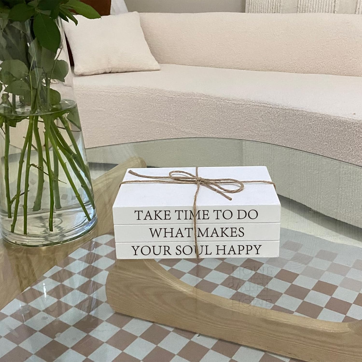 Faux Books for Decoration / TAKE TIME TO DO / White / 52 Inch