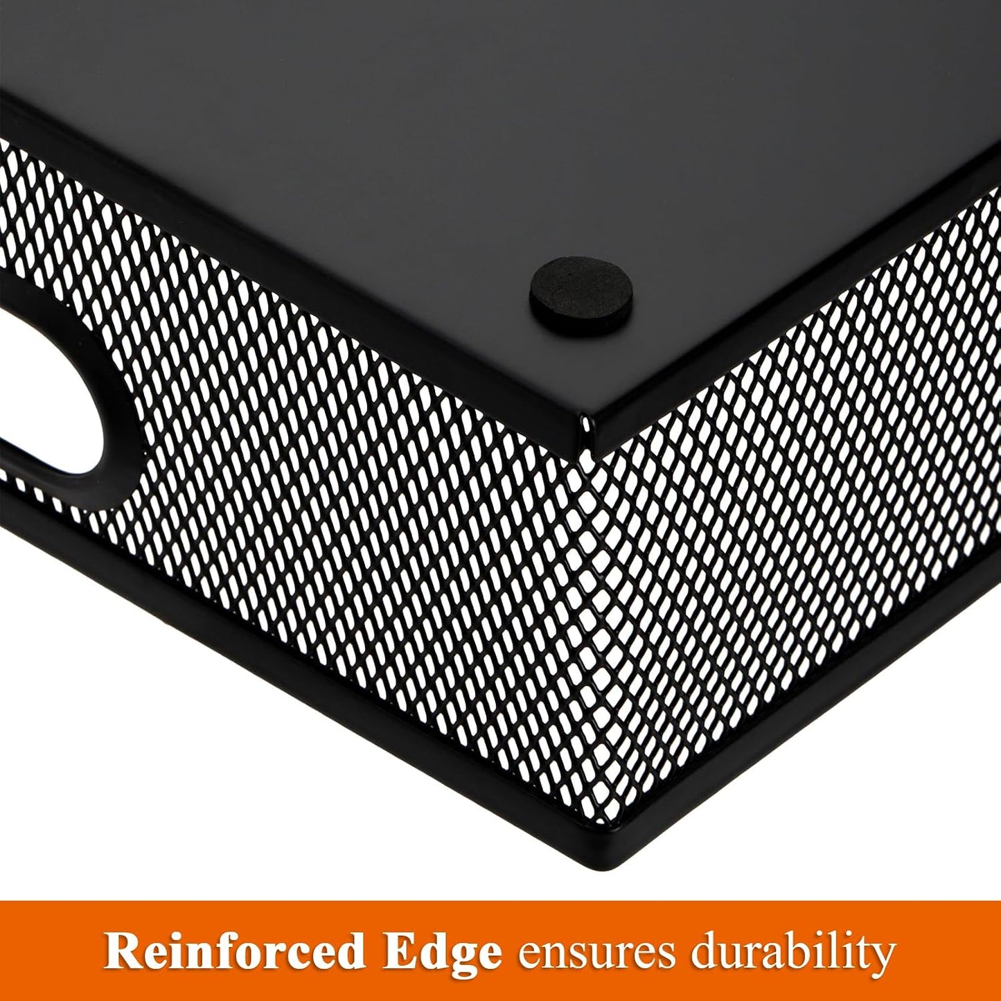 Elsjoy 2 Pack Desk Drawer Organizer Tray, Metal Mesh Desktop Storage Tray Office File Organizer with Handle, Portable