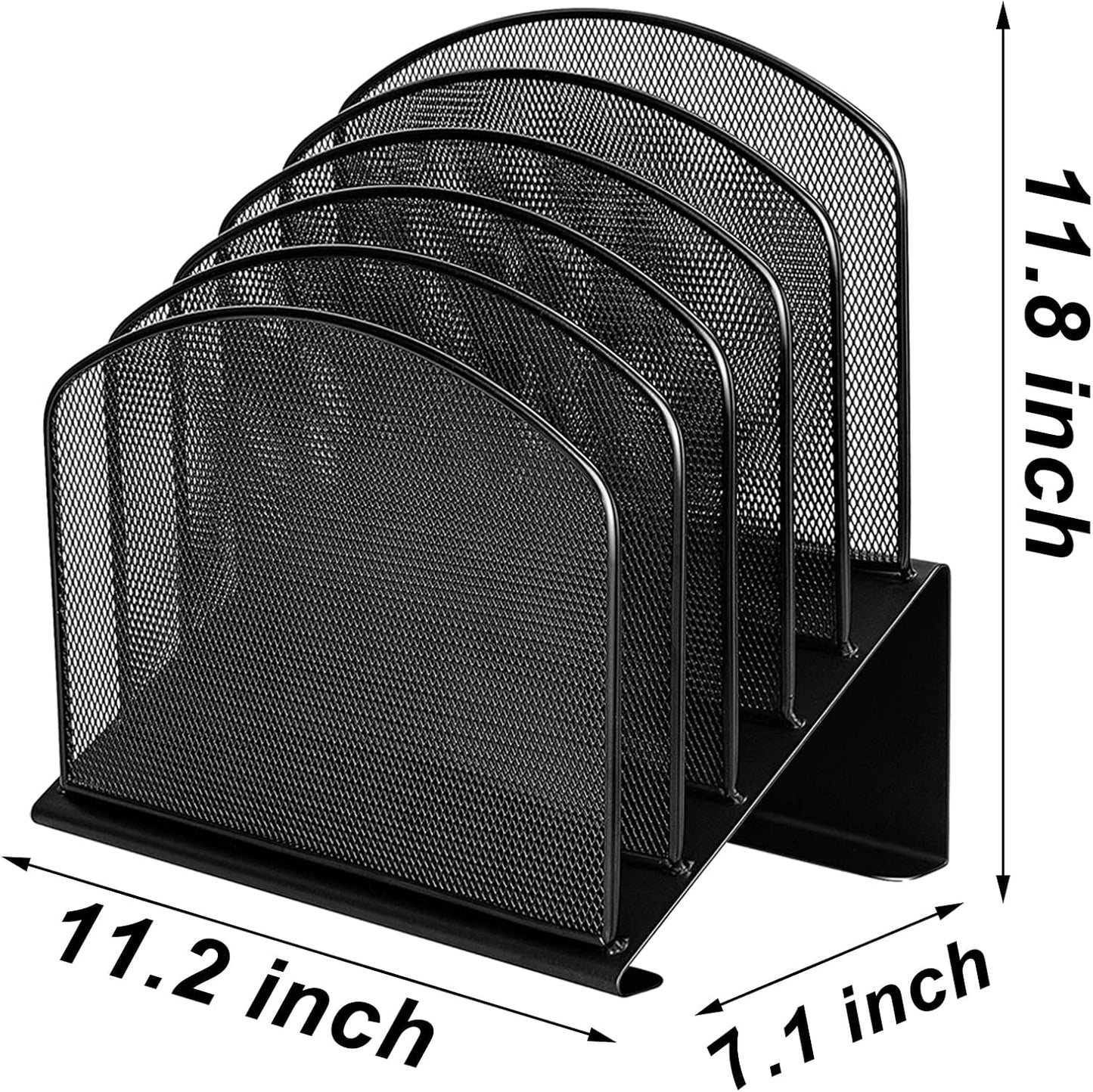 Desktop File Organizers 2 Pack Inclined Document Holders 5 Section Office Supplies Mesh Vertical File Sorters Metal