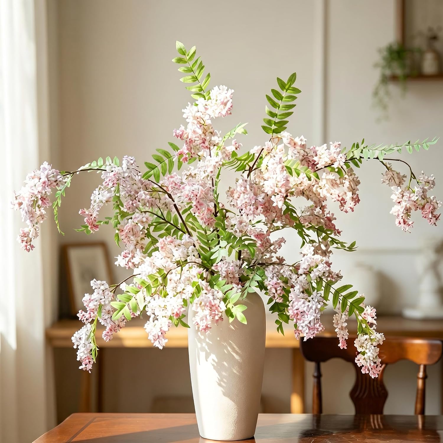 Rustic Ceramic Vase / Cream White-15