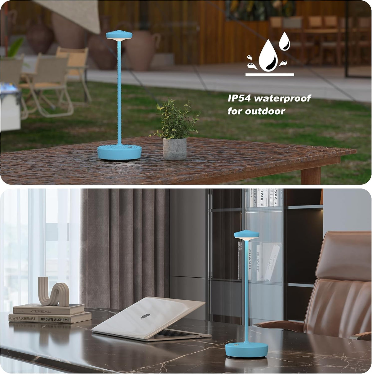 TBBGA Cordless Table Lamp Rechargeable 2 Pack, 5000mAh Battery Table Light | LED, 3 Color Temperatures, Stepless