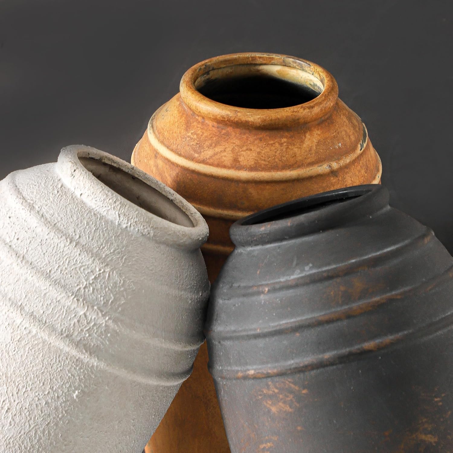 Large Ceramic Rustic Vase / 101-4-12.87in / 12.87 Inch