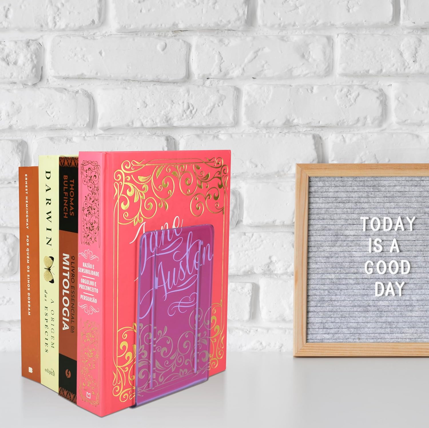 Plastic Bookends / Clear