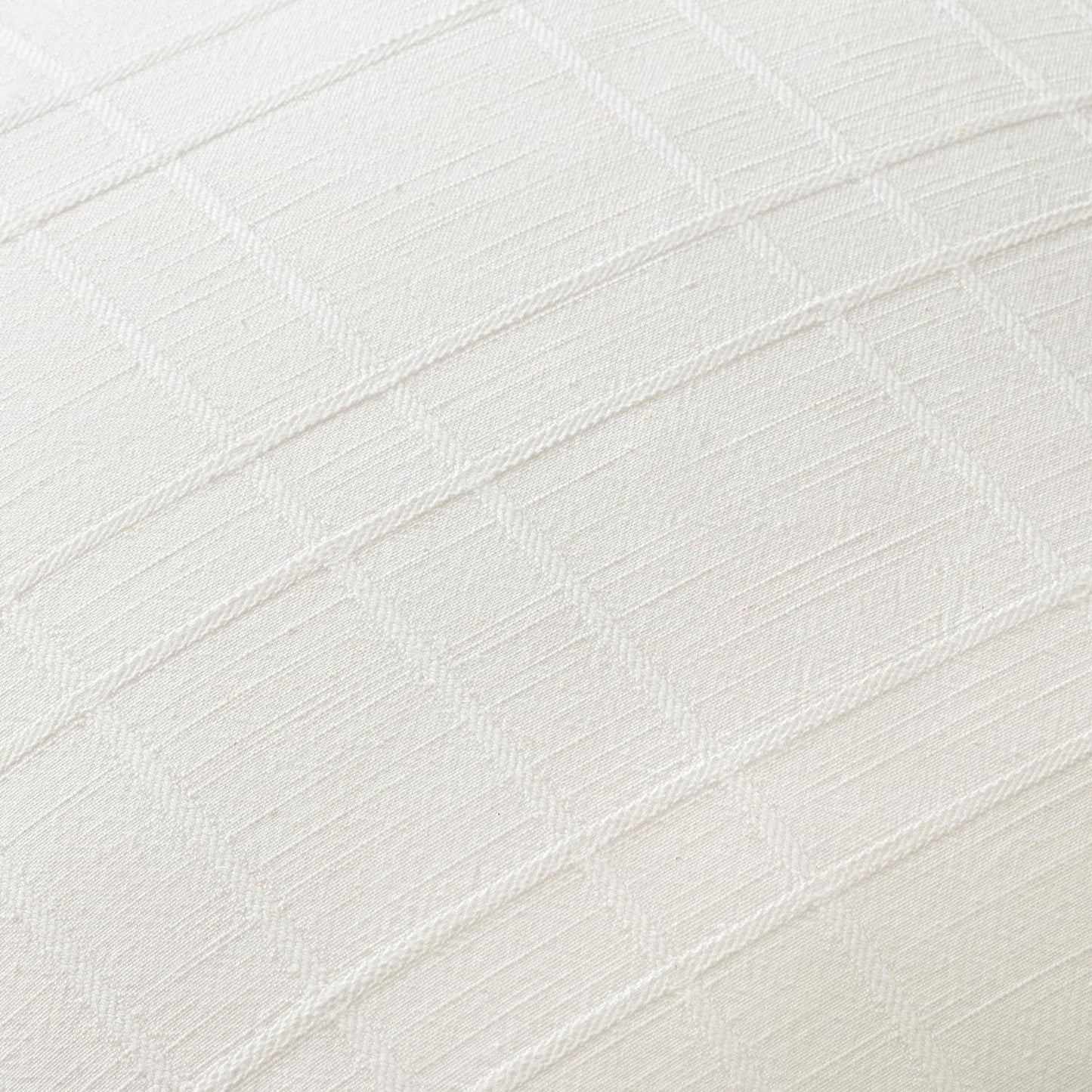 Decorative Linen Check Throw Pillow Covers Neutral Farmhouse / 18 x 18 / Cream White / Set of 2