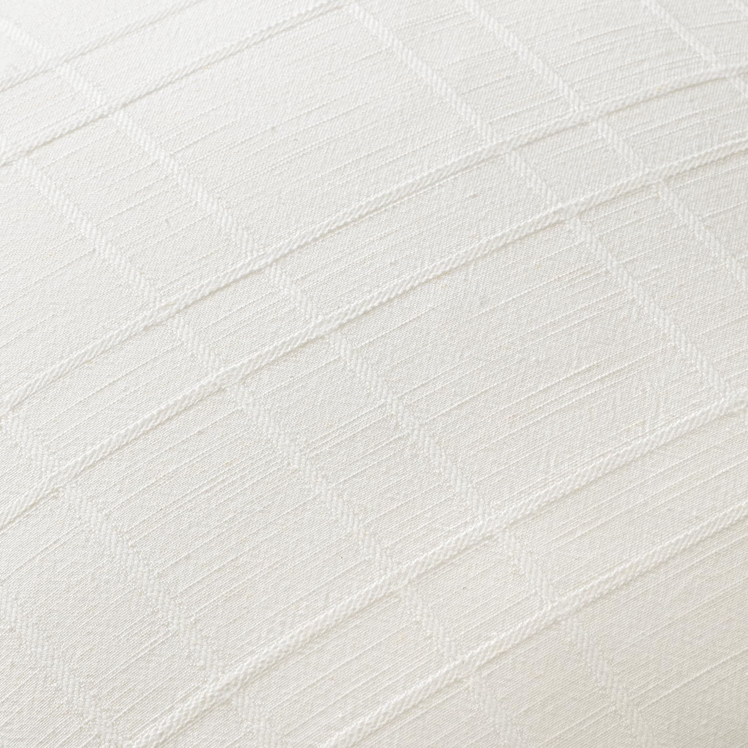 Decorative Linen Check Throw Pillow Covers Neutral Farmhouse / 18 x 18 / Cream White / Set of 2