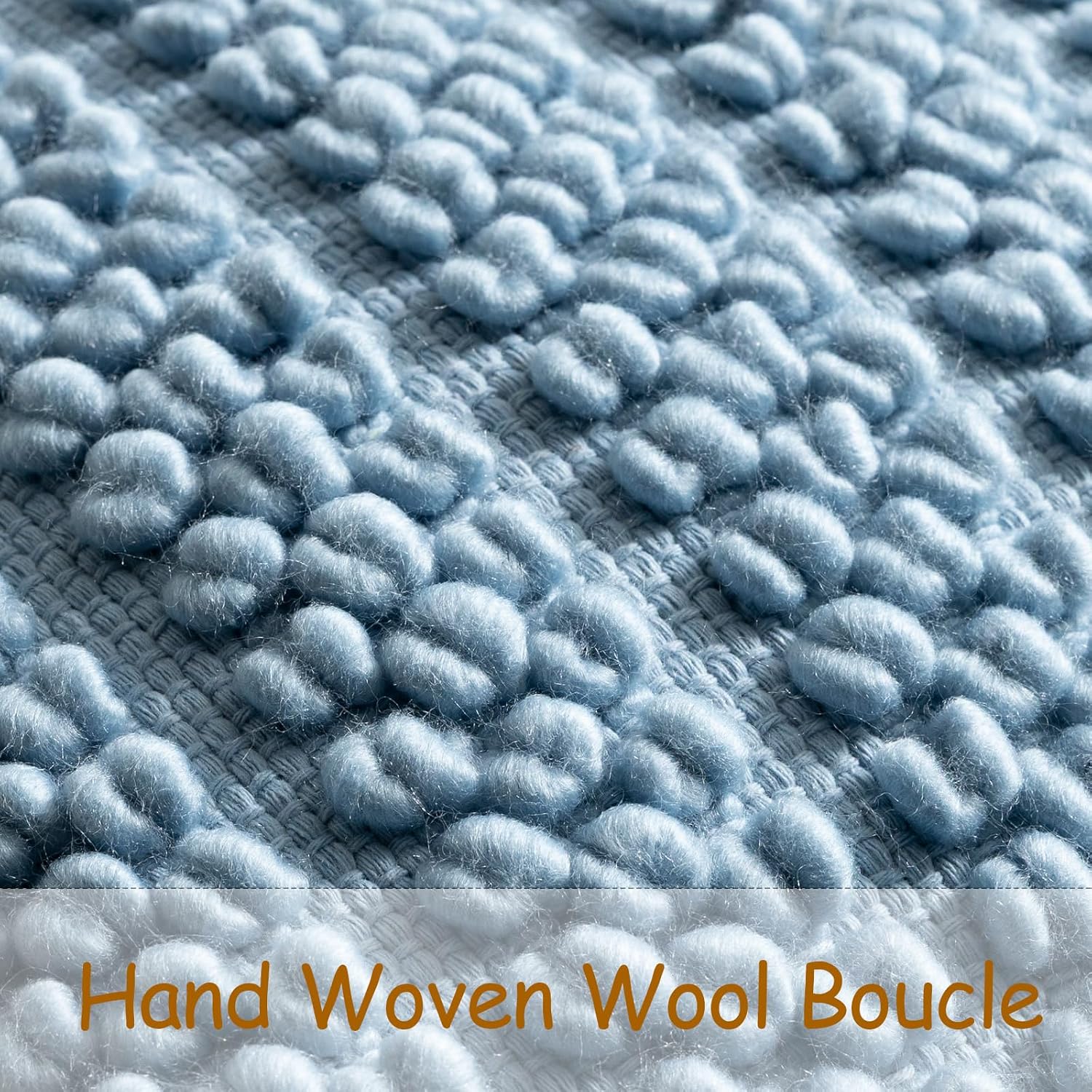 Wool Boucle Throw Pillow Cover Chic Accents Square Textured Decorative Pillow Case / Blue / 18 x 18