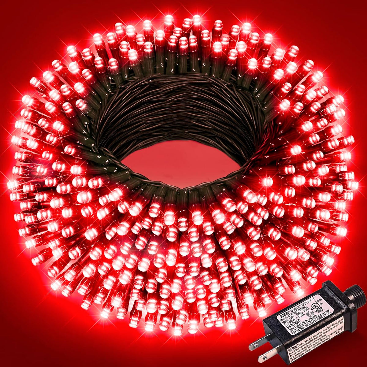 100FT 300 LED Christmas Lights Outdoor, Christmas Tree Lights, Red