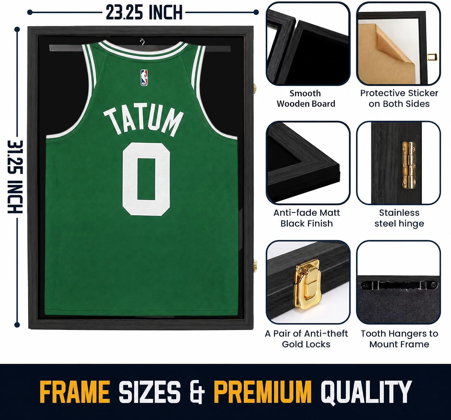 Jersey Frame Display Case ,Jersey Shadow Box with 98% UV Protective Acrylic Door for Football,Basketball,Baseball