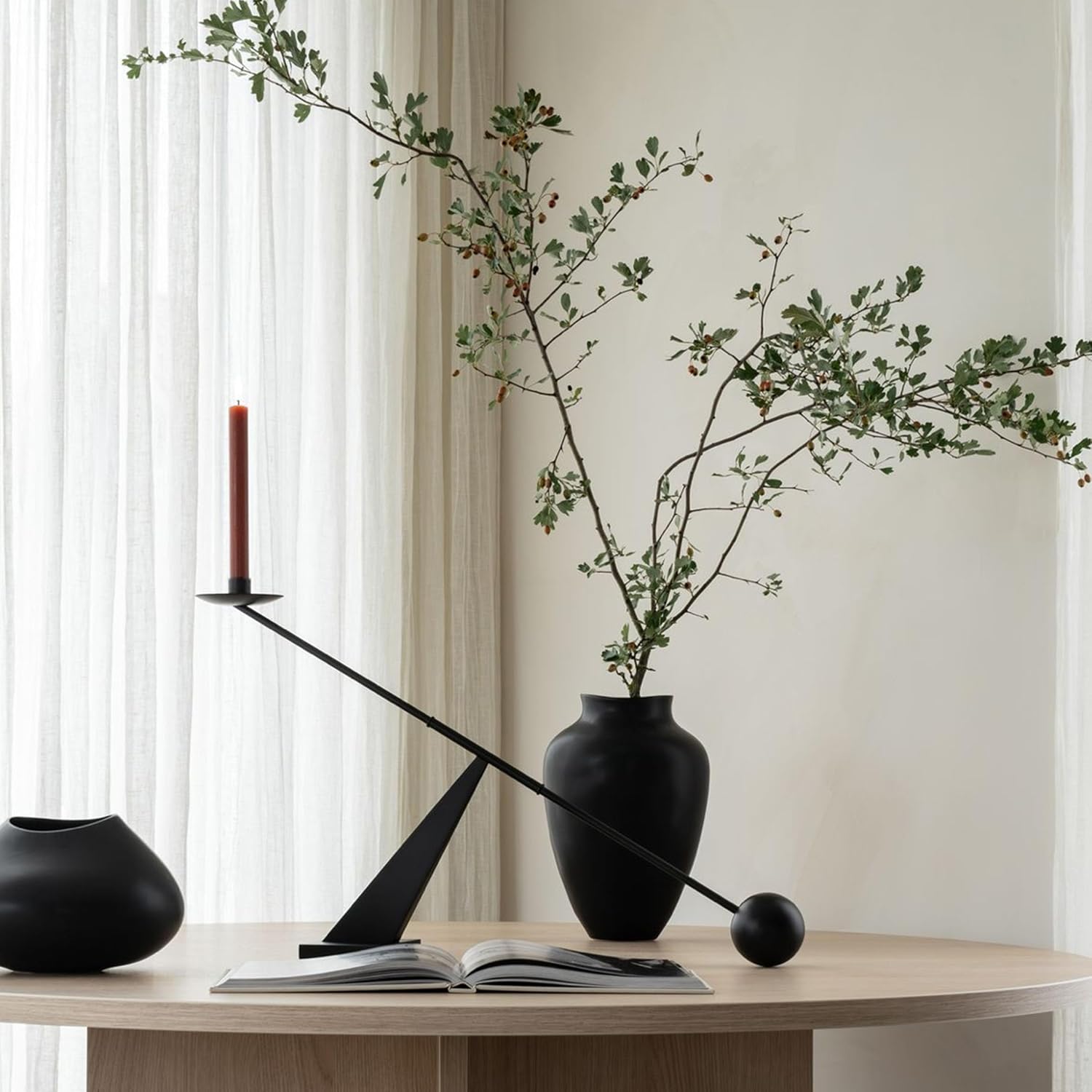 Black Metal Modern Candle Holder Candlestick Holders Decorative Candle Stand, Tapered Candle Holders Home Decoration 19