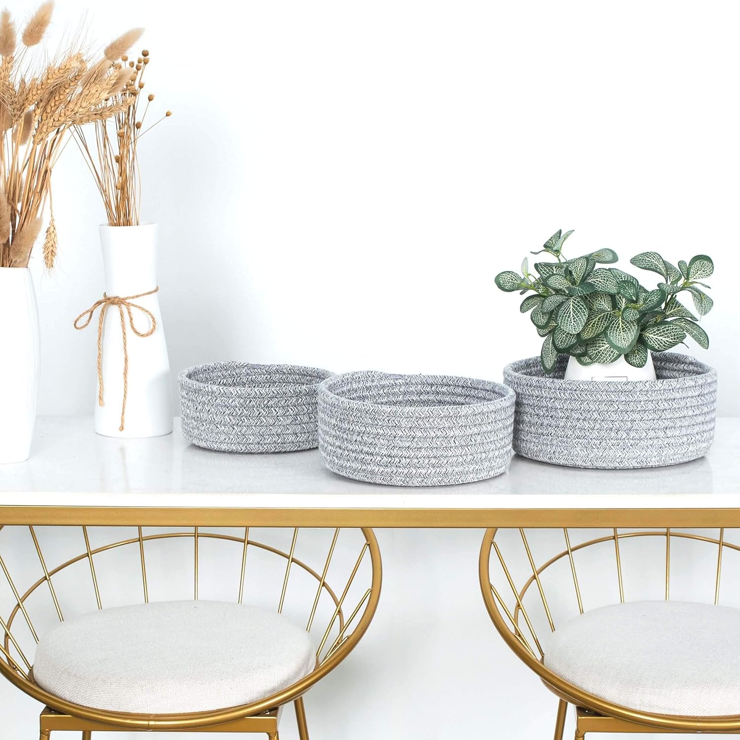 Small Catch All Basket / Light Gray Mix / Set of 3