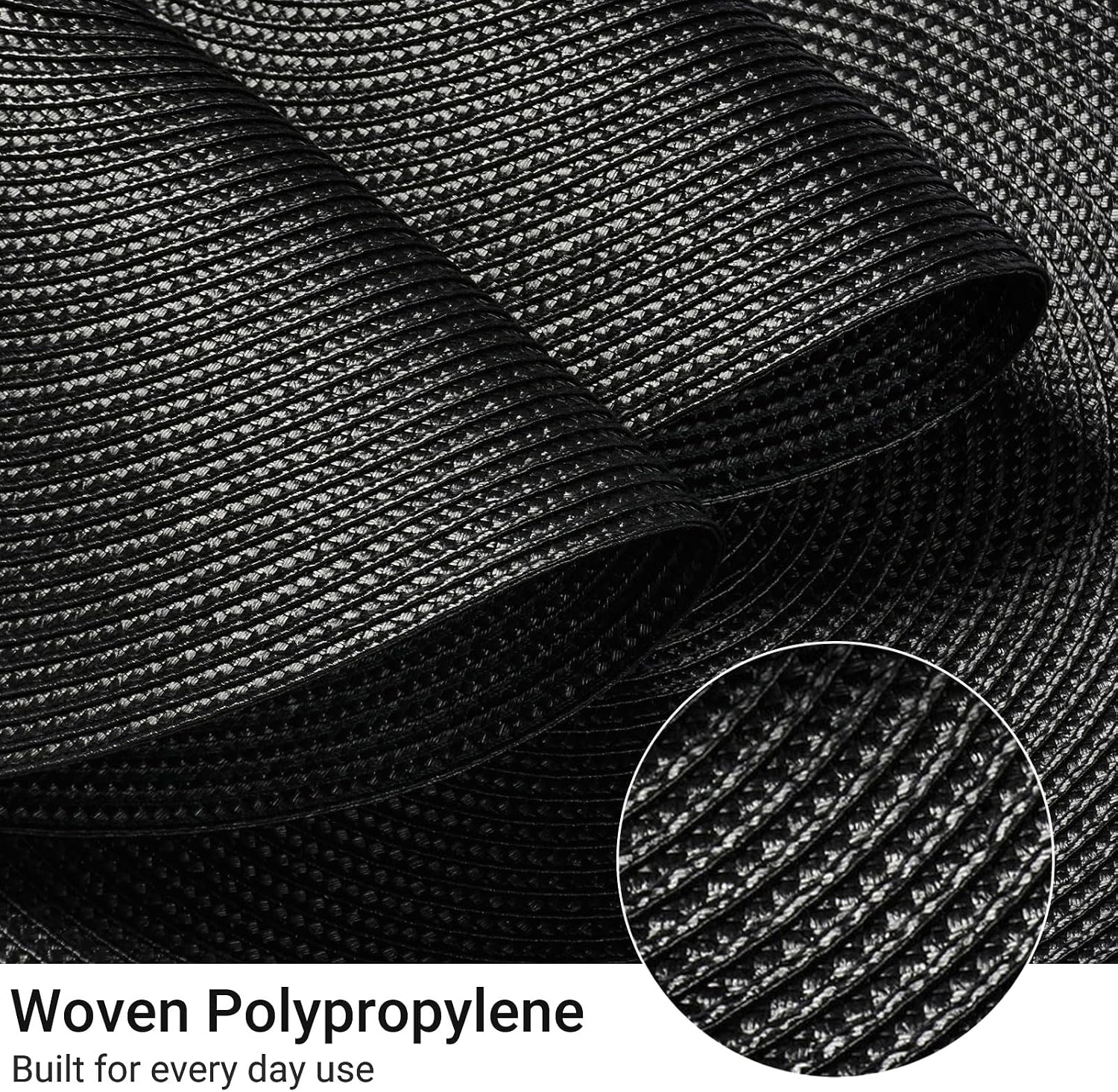 FunWheat Round Braided Placemats Set of 8 Place Mats for Dining Table Woven Washable Non-Slip Table Mats 15
