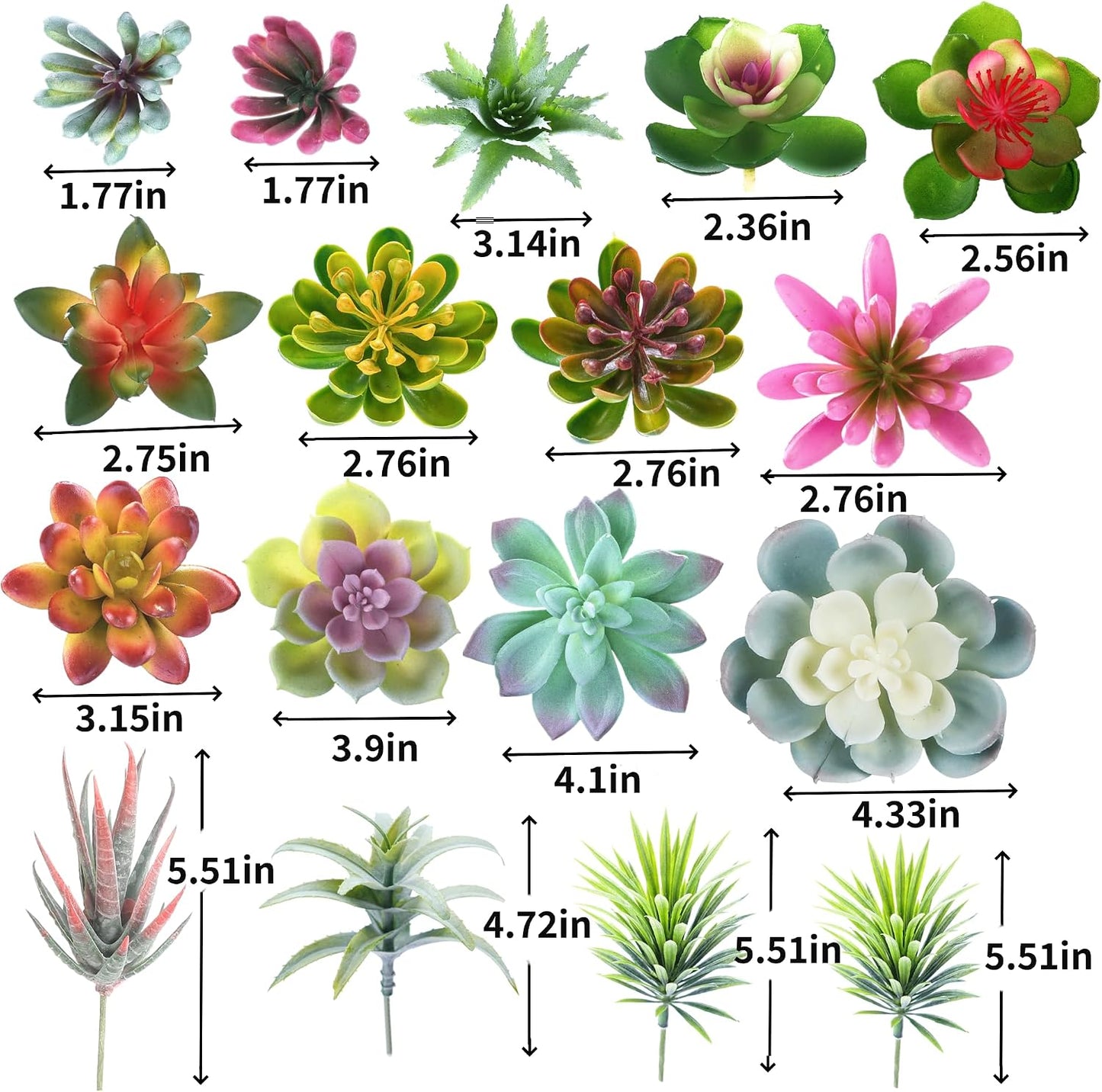 Artificial Succulent Plants Fake Succulent Plants Unpotted Faux Succulents Suitable / Set of 24