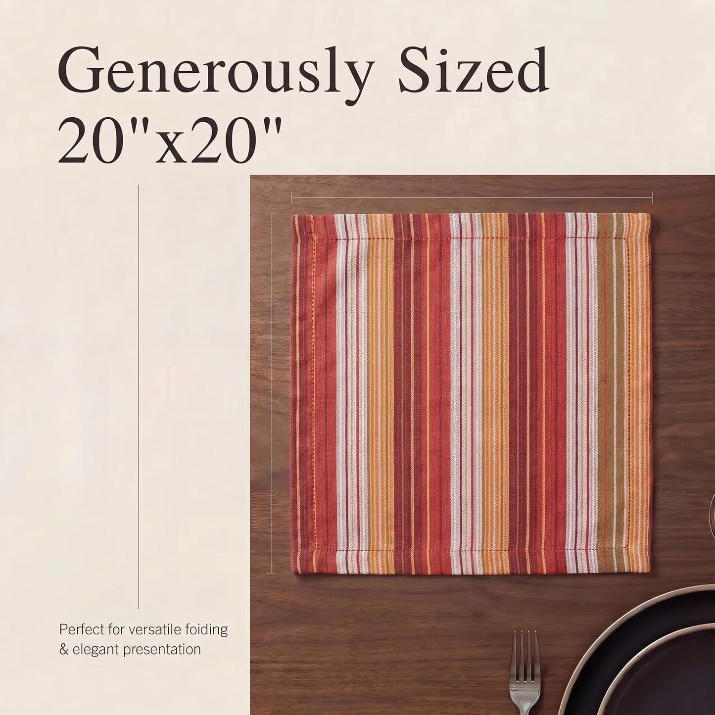 Urban Villa Cloth Napkins Cotton 20x20 (Set of 12) Fall Dobby
