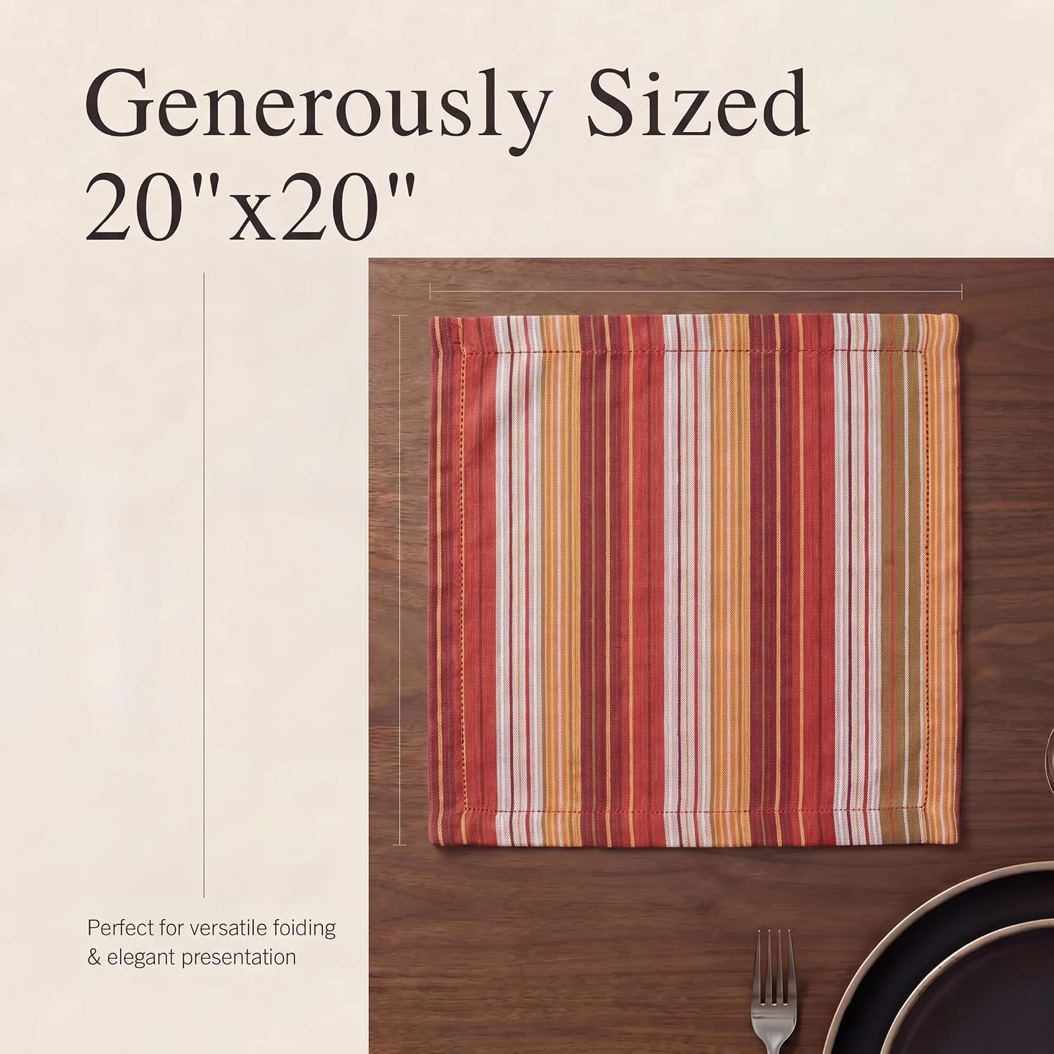 Urban Villa Cloth Napkins Cotton 20x20 (Set of 12) Fall Dobby