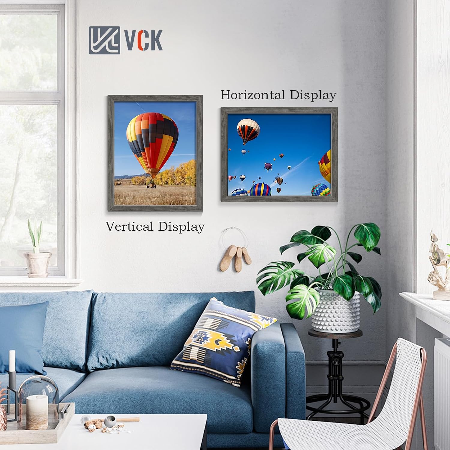 VCK 16x20 Frames Grey 4 Pack, Wide Thick Wood Border, for Poster/Prints | Exclusive Woodgrain, Wall Hanging, HD