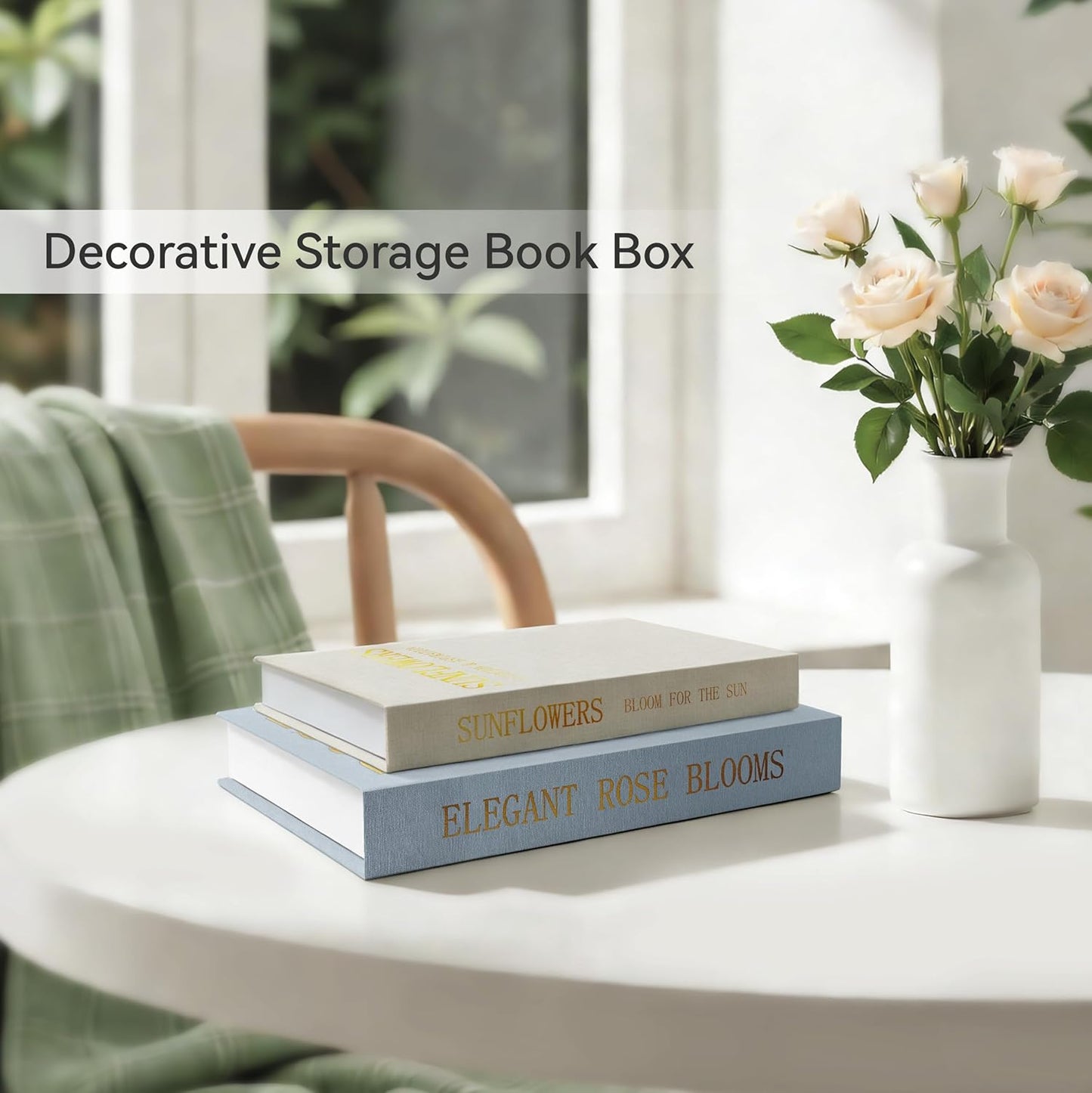 Stackable Linen Faux Books / Blue