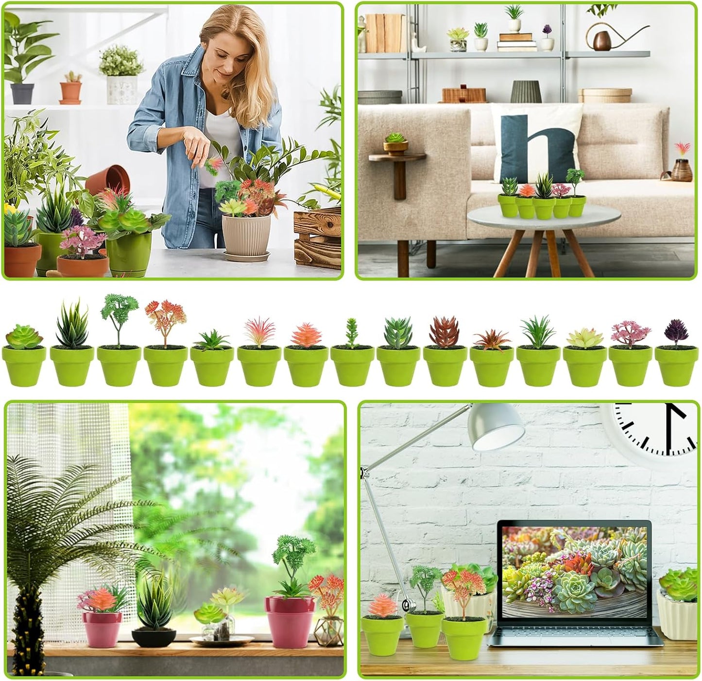 Colorful Succulents Plants Artificial / Set of 22